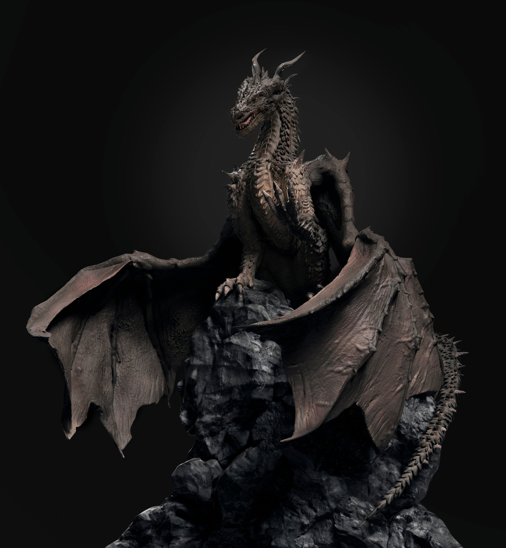 The benefits of self-isolation - My, 3D, 3D modeling, 3D graphics, Zbrush, The Dragon, Art, Render, Self-isolation, Hobby, Longpost