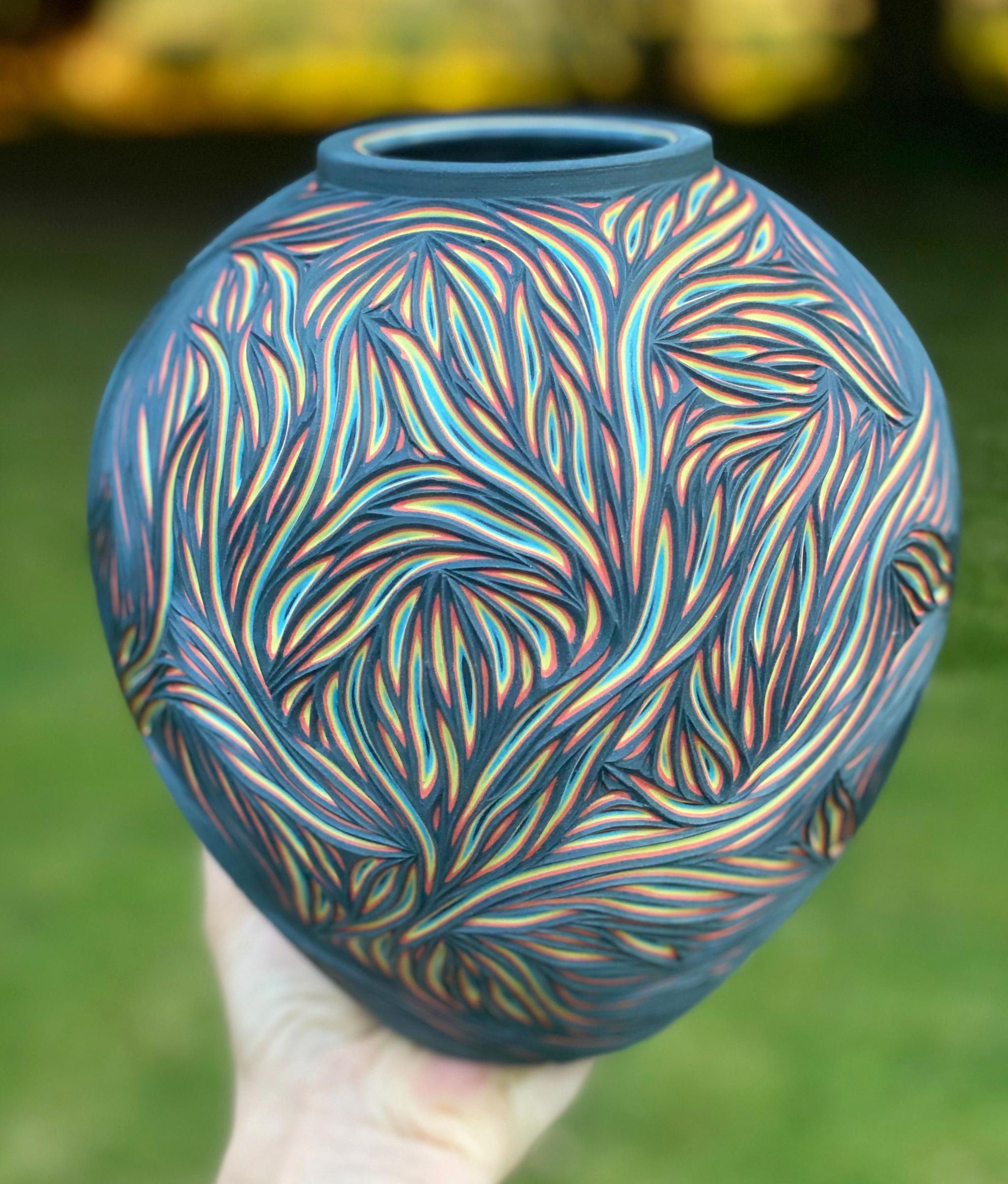 Beautiful multi-layer ceramic pot - The photo, Ceramics, Needlework without process, Homemade, Pots, Pottery, beauty, Reddit, Layers