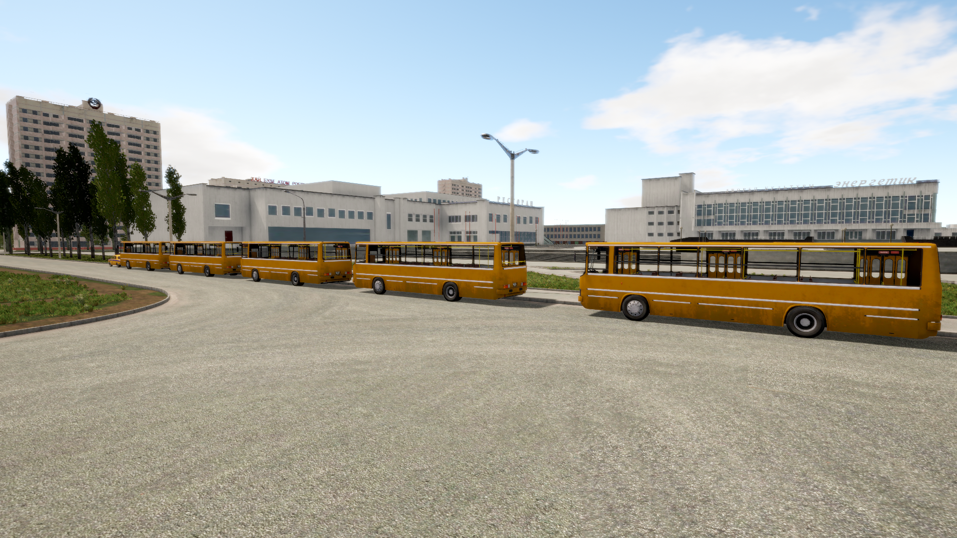 Simulation of Chernobyl 1986 for the game Bus World Part 1. Main square of Pripyat - My, Chernobyl, Simulator, Driving, Bus, 3D modeling, Chernobyl, Pripyat, the USSR, Games, Longpost