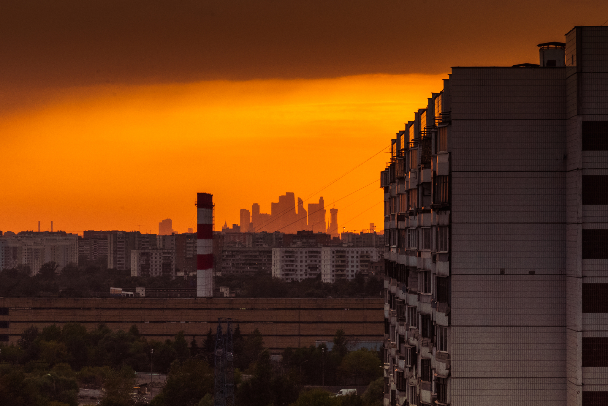 Unusual view of Moscow City - My, Nikon D750, Reutov, The photo, Sunset, Moscow City, Moscow