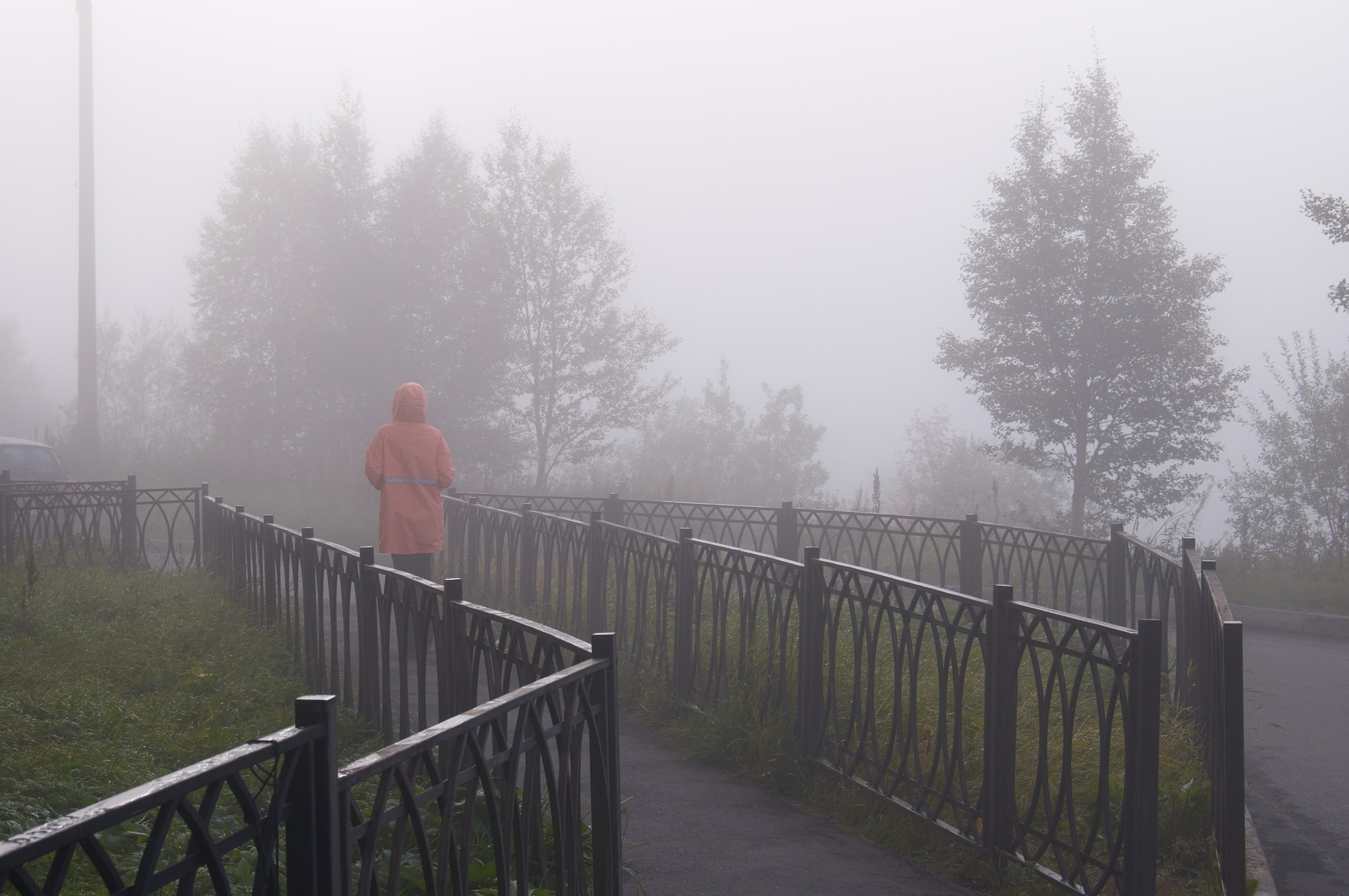 Morning autumn fog in Murmansk - My, The photo, Fog, Longpost, Murmansk