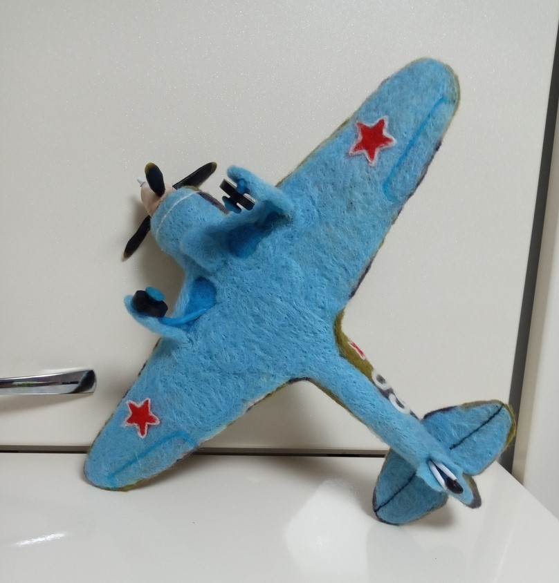 La-5 made of wool - Technics, LA-5, Airplane, Dry felting, Aviation, Modeling, Only old men go to battle, Maestro, Fighter, Longpost, Needlework without process