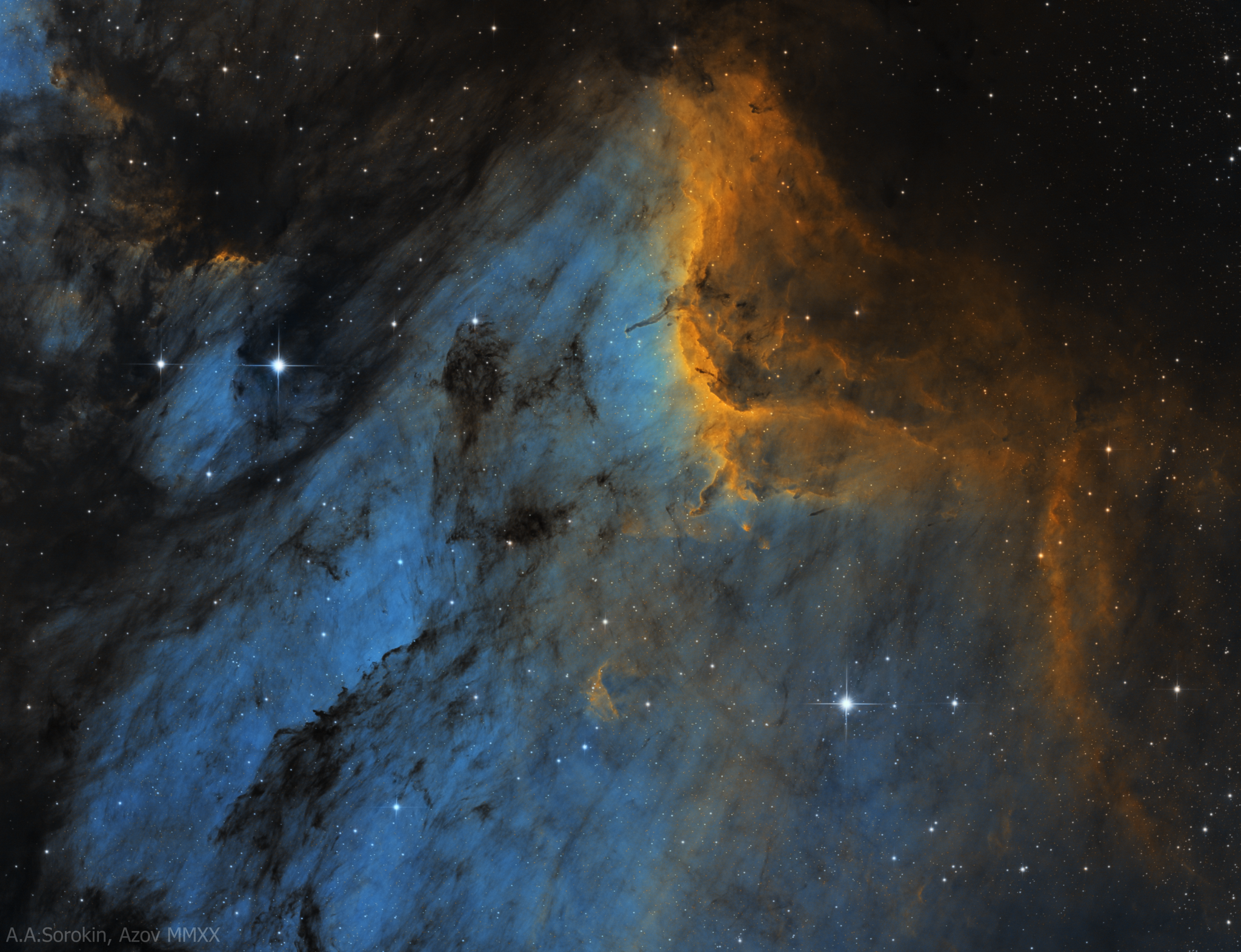 Nebula IC 5070 Pelican. 67 hours of shooting - My, Astronomy, Astrophoto, Space, Nebula, Telescope, Stars