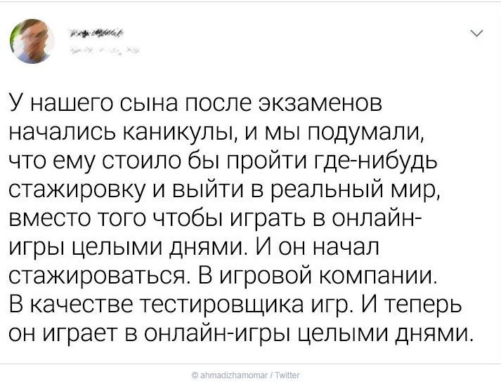 Хотели, как лучше, а получилось идеально - Родители и дети, Онлайн-Игры, Стажировка, Идеально, Twitter, Скриншот