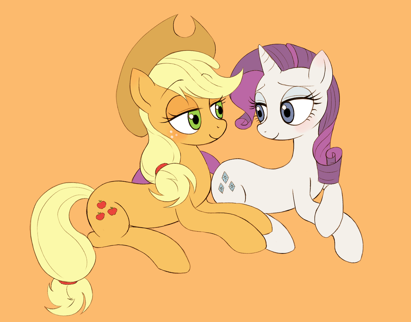 Zhoka and Marshmallow - My little pony, PonyArt, Applejack, Rarity, MLP Lesbian, Shipping, Haibaratomoe, MLP Season 9