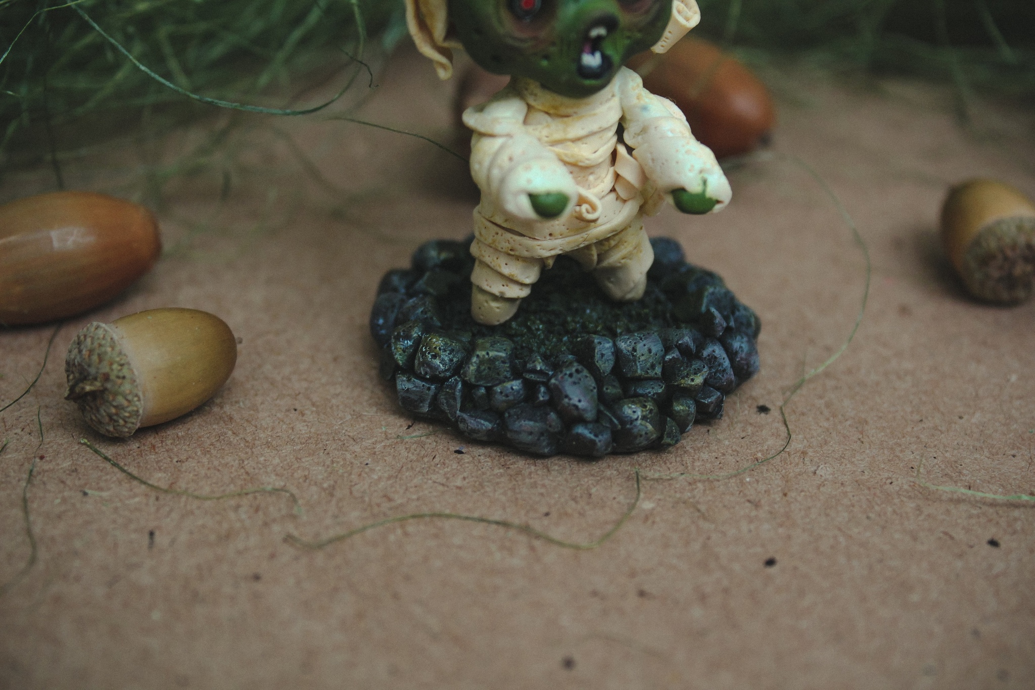 Zombie. Mini figurine. Miniature made of polymer clay - My, Polymer clay, Zombie, Handmade, Video, Needlework with process, With your own hands, Needlework, Longpost