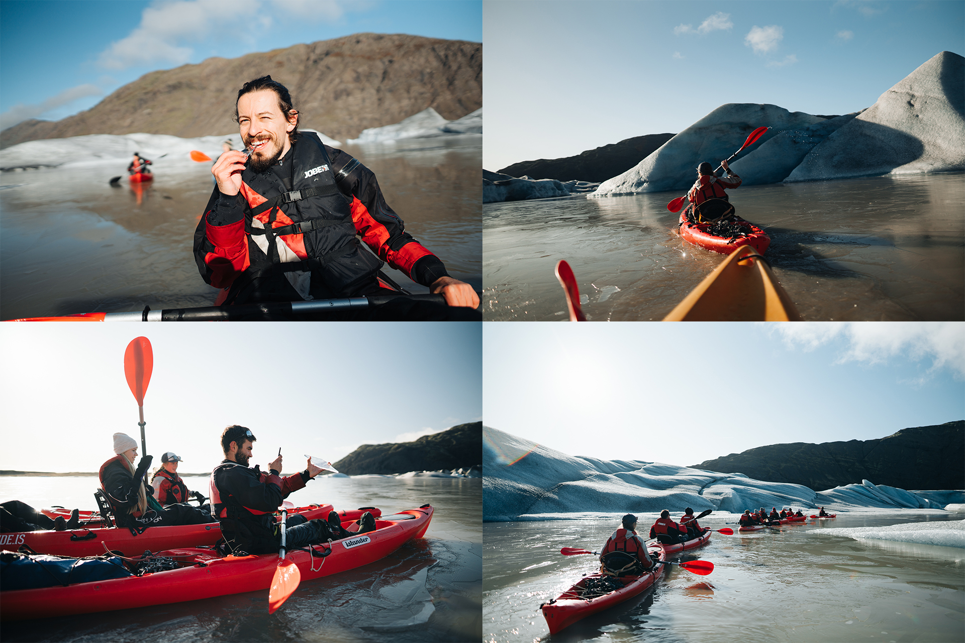 Small icebreakers in the lagoon of the Heinabergson glacier - My, Iceland, Travels, Kayak, Iceberg, glacial lake, Lagoon, Longpost