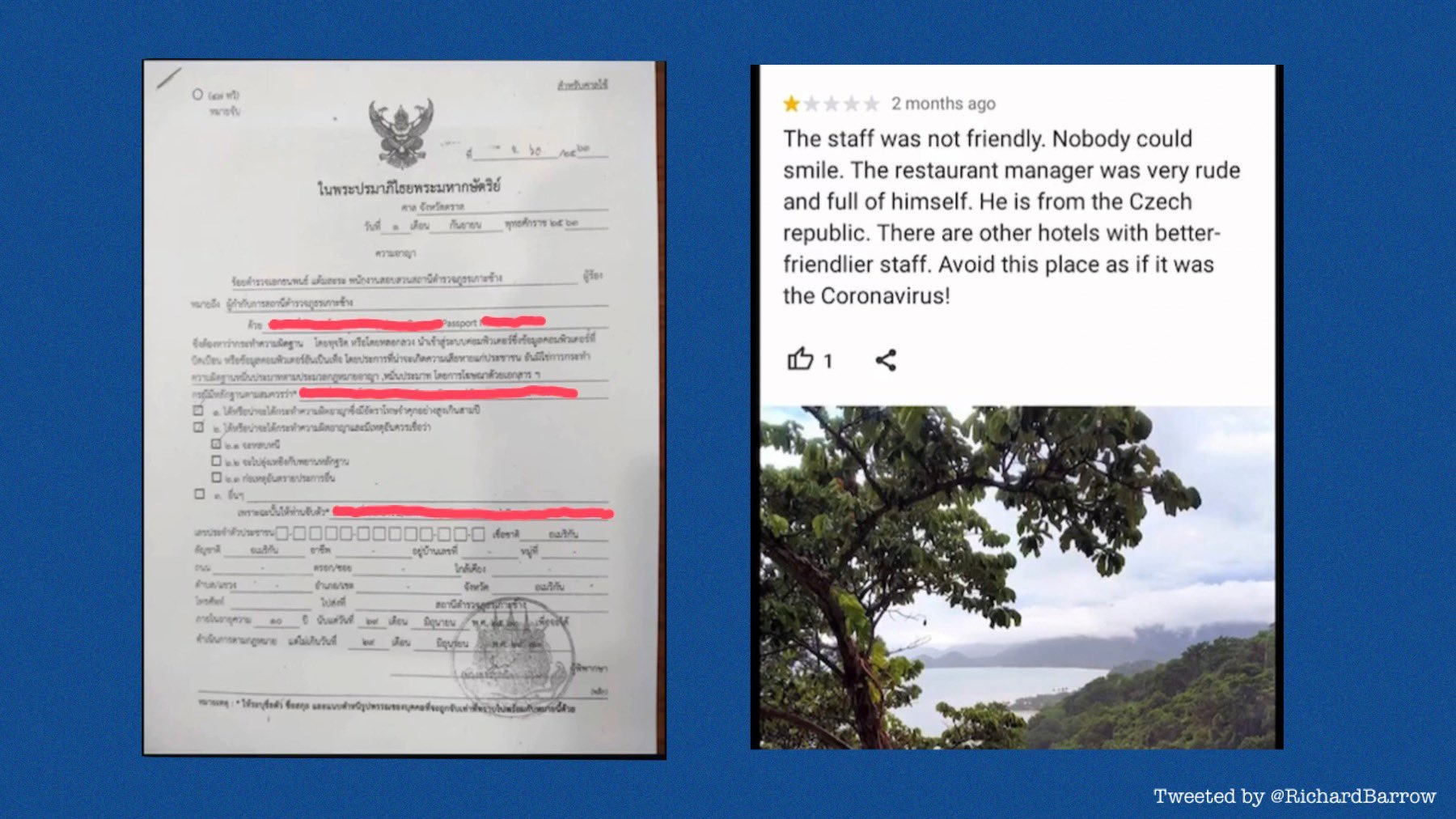 The hotel is suing an American who left a negative review on Tripadvisor. The man faces two years in prison - Thailand, Court, Slander, Разборки, Negative, Review