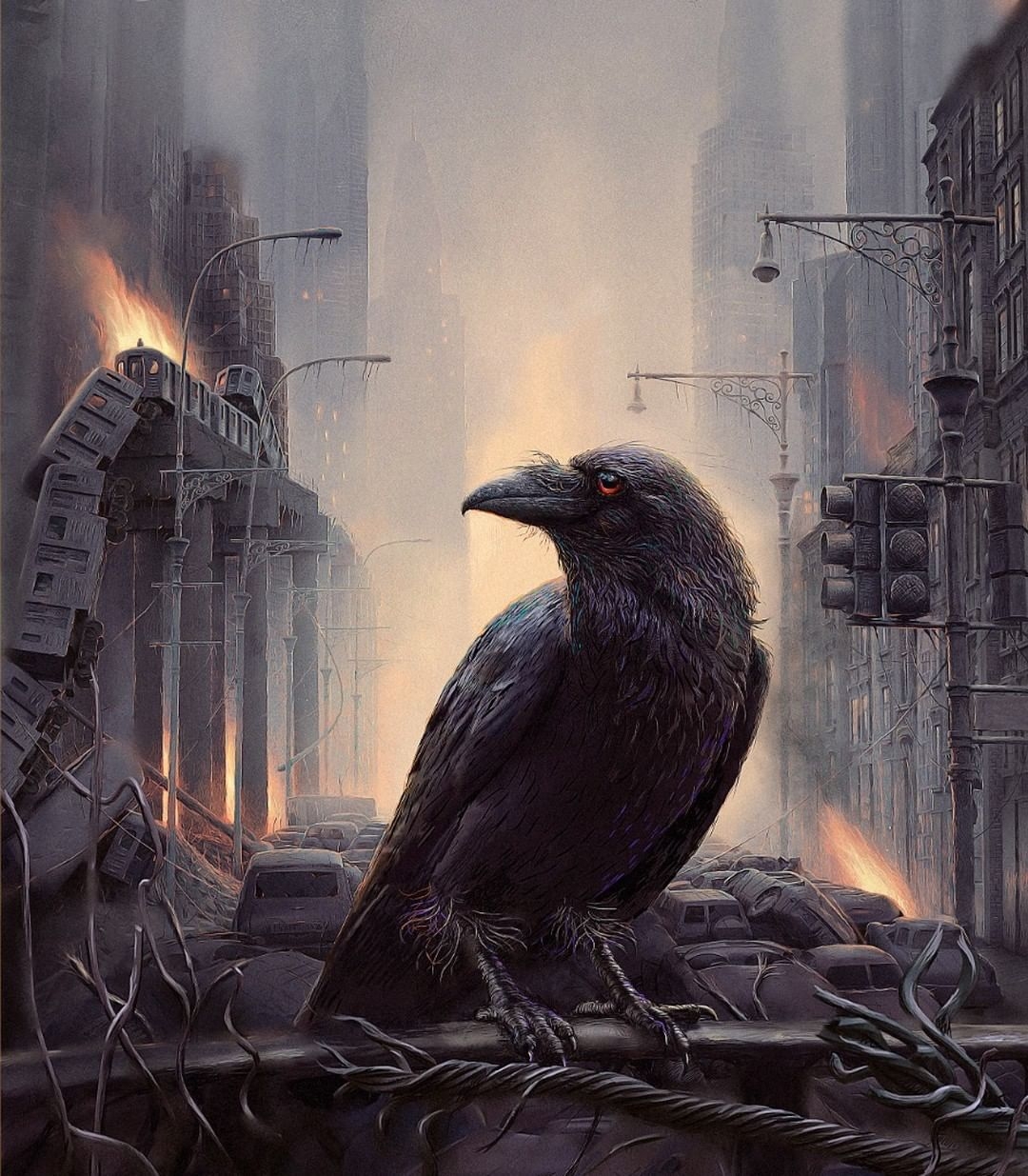 Crow - Art, Drawing, Crow, Andrey Ferez