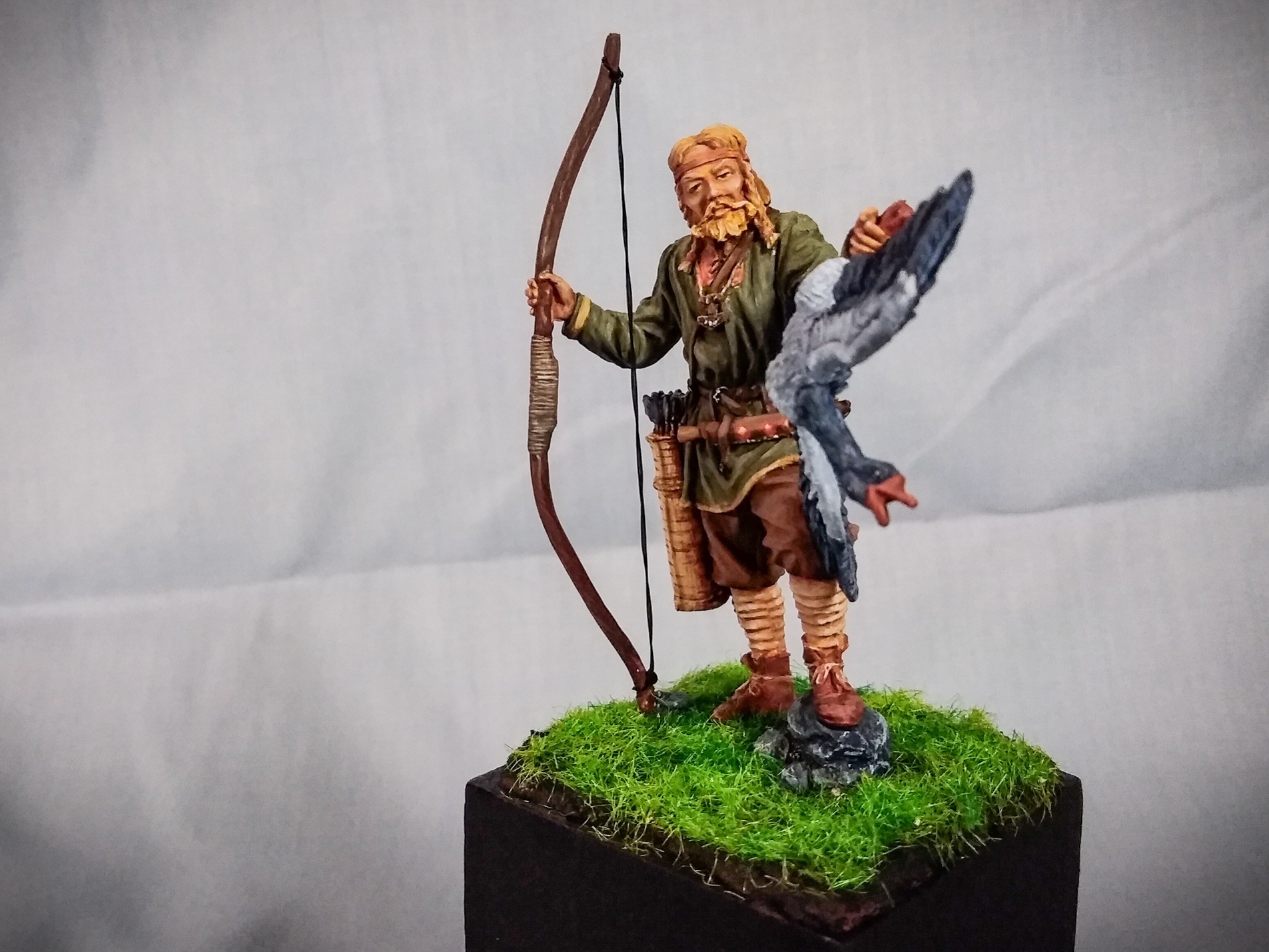 Painted Viking with a goose, scale 54mm - My, Painting, Tin soldiers, Hobby, With your own hands, Needlework without process, Викинги, Longpost