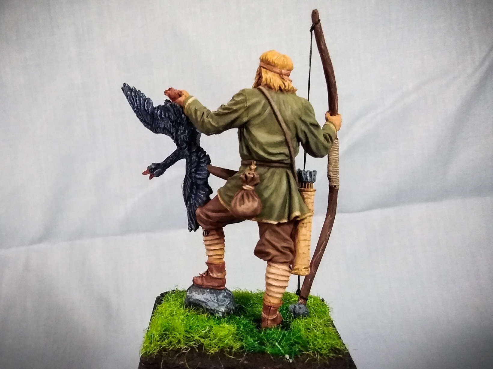 Painted Viking with a goose, scale 54mm - My, Painting, Tin soldiers, Hobby, With your own hands, Needlework without process, Викинги, Longpost