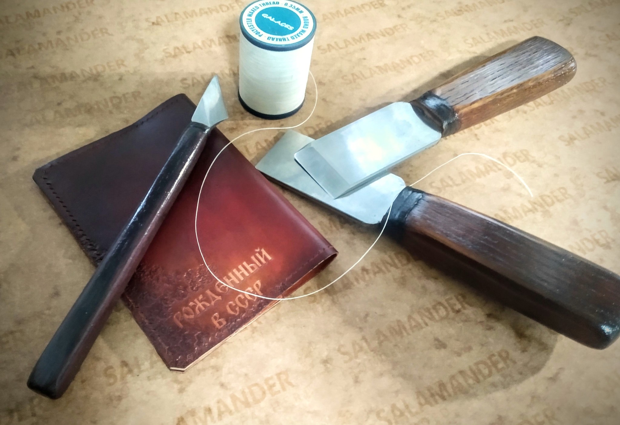 I cut down a couple of knives - My, Leather, Tools, Leather products, Needlework without process, Photo on sneaker, Longpost