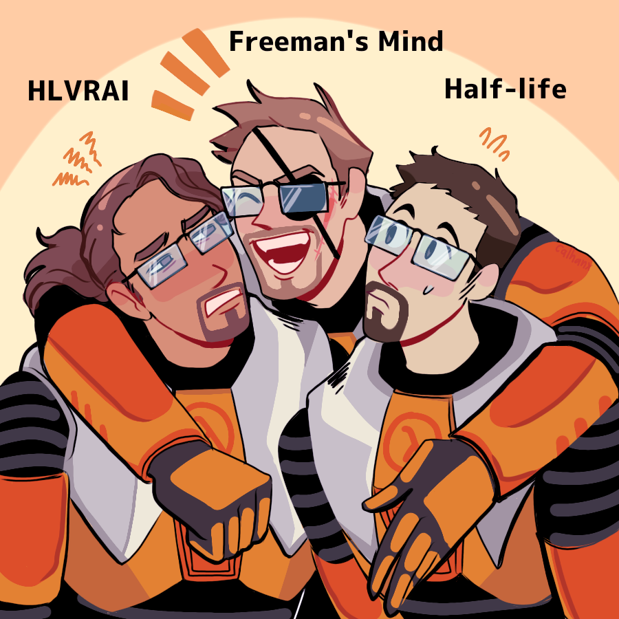 Three Freemans - Art, Half-life, Gordon Freeman