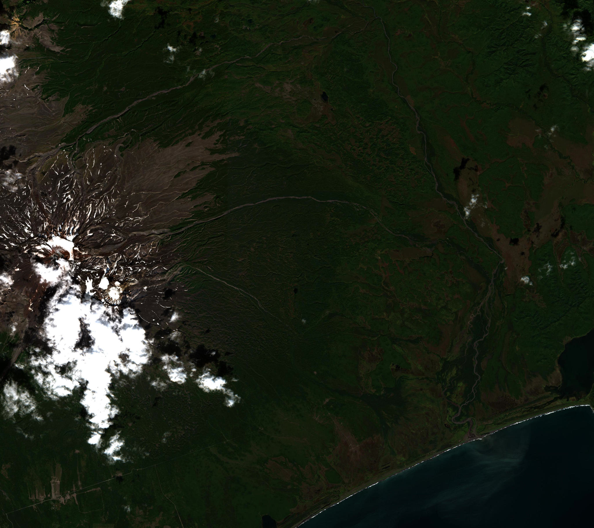 Спутниковые снимки загрязнения Камчатки