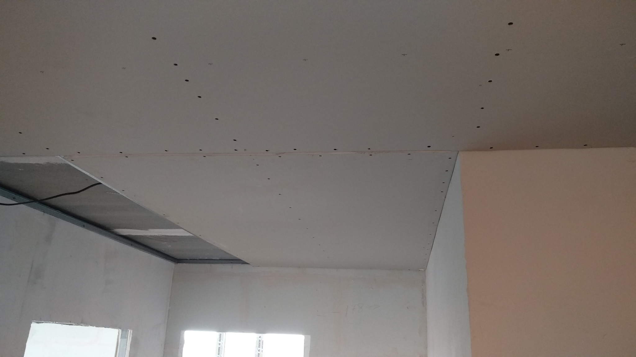 Ceiling made of gypsum plasterboard - My, Repair, With your own hands, Ceiling, Drywall, Gcl, New building, Longpost