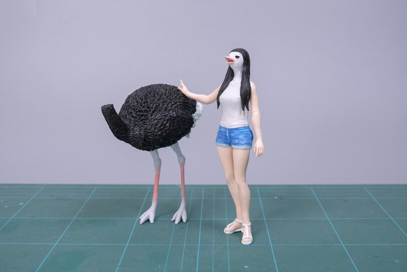 figurine - Meetissai, Ostrich, Figurines, Longpost