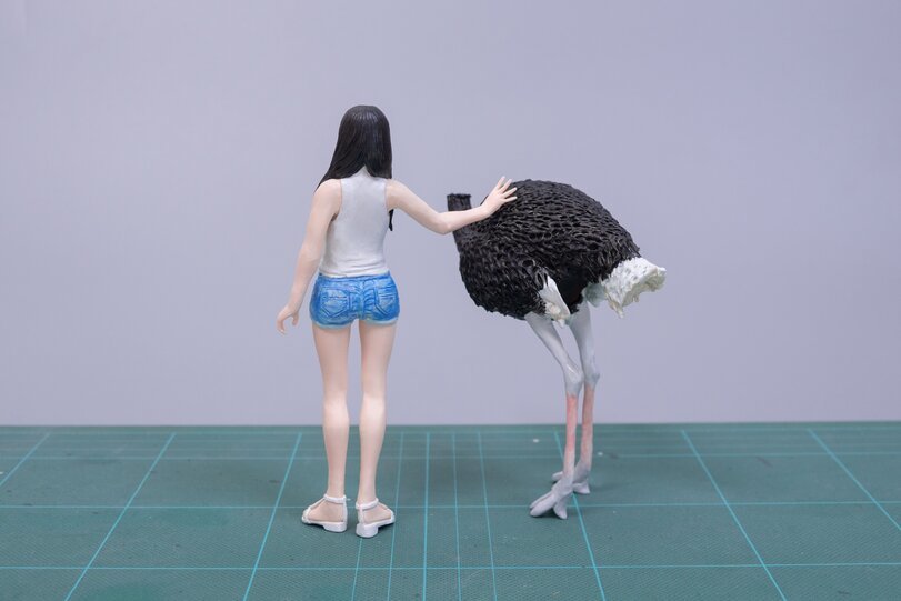 figurine - Meetissai, Ostrich, Figurines, Longpost