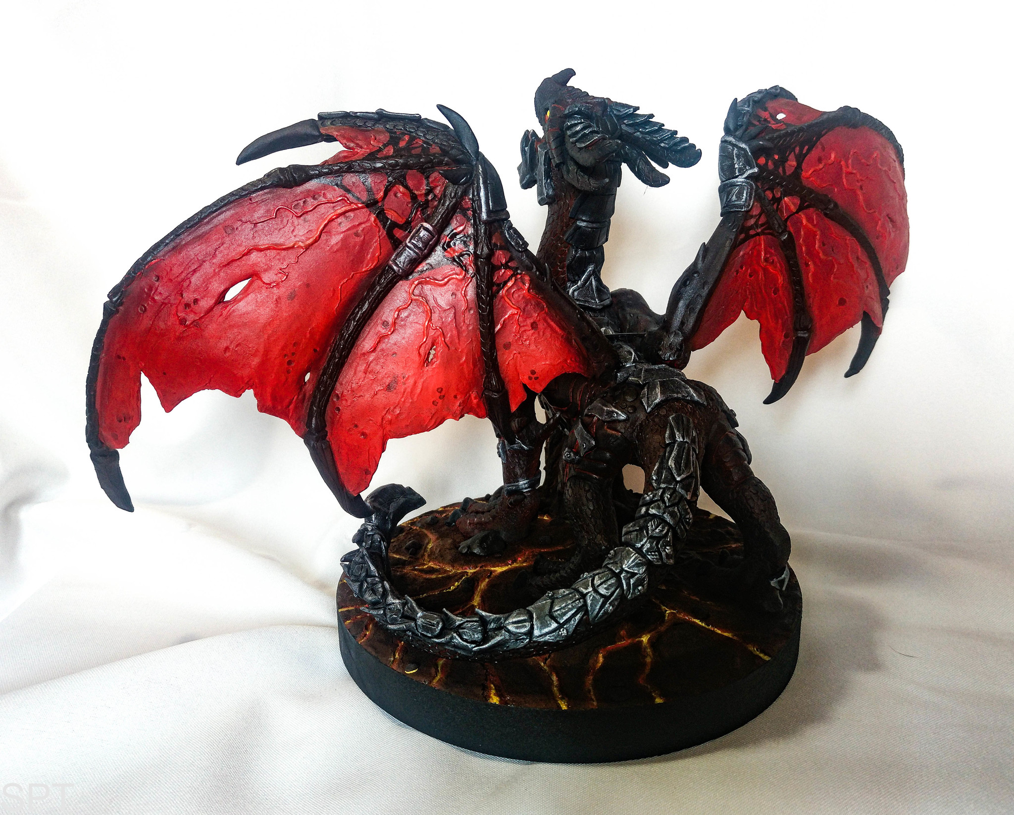 Deathwing based on Warcraft - My, Handmade, World of warcraft, Warcraft, Polymer clay, Velvet plastic, Blizzard, Sculpture, Creation, Longpost, Deathwing