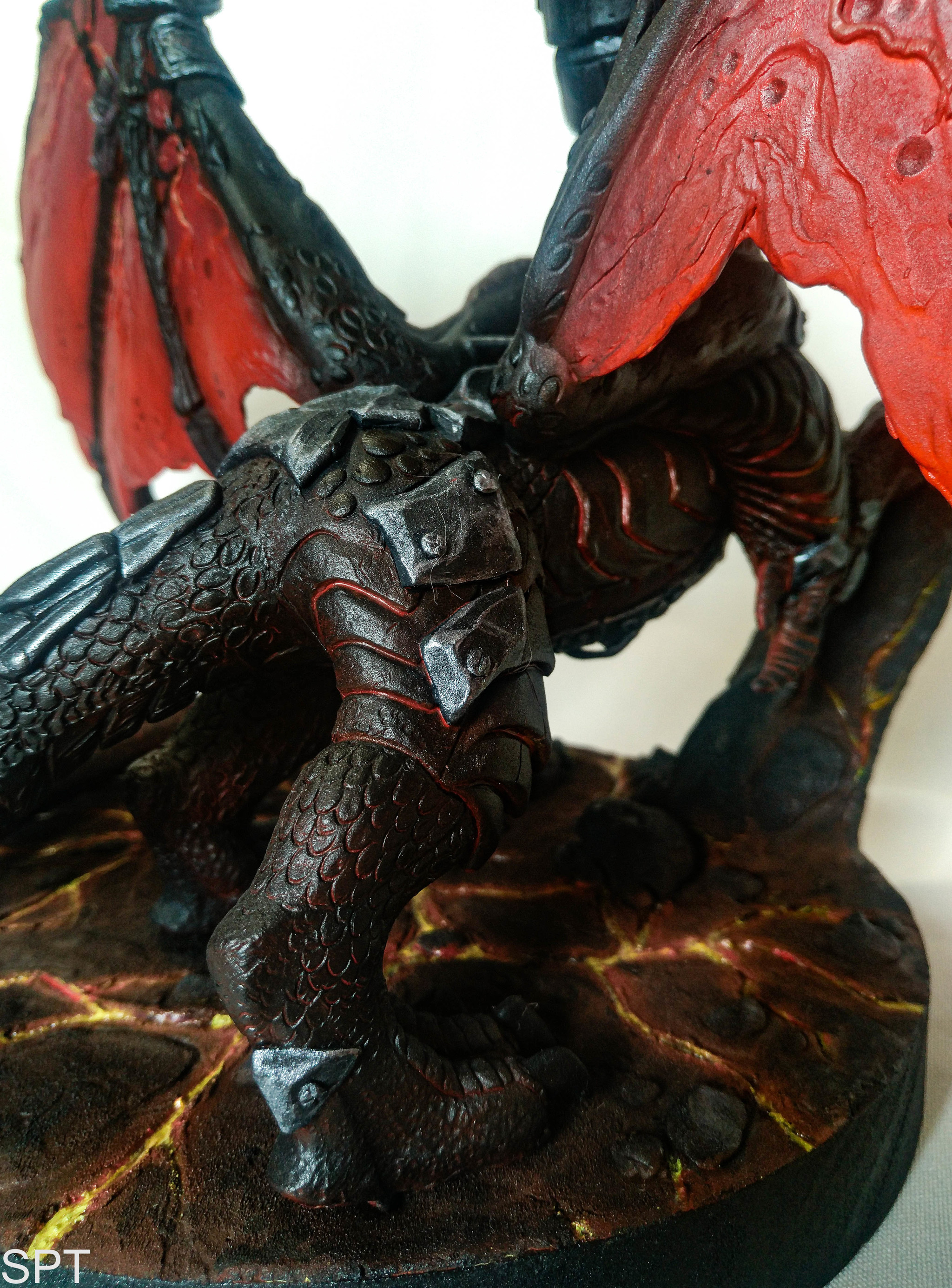 Deathwing based on Warcraft - My, Handmade, World of warcraft, Warcraft, Polymer clay, Velvet plastic, Blizzard, Sculpture, Creation, Longpost, Deathwing