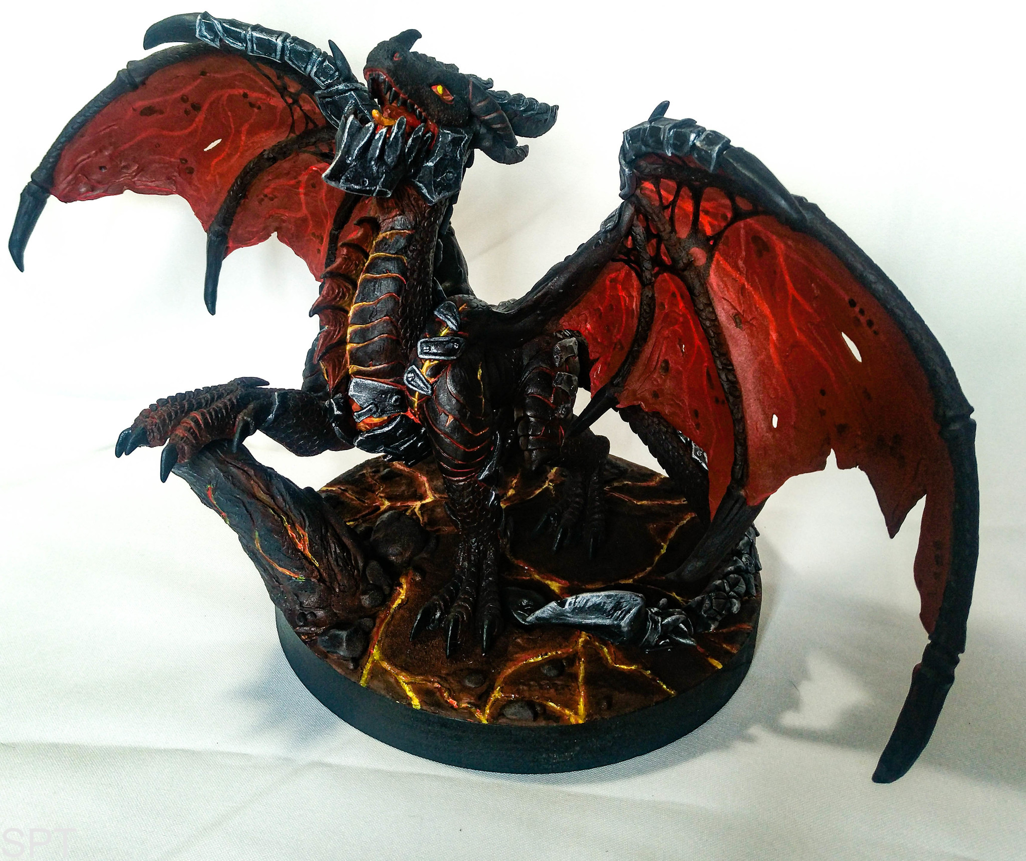 Deathwing based on Warcraft - My, Handmade, World of warcraft, Warcraft, Polymer clay, Velvet plastic, Blizzard, Sculpture, Creation, Longpost, Deathwing