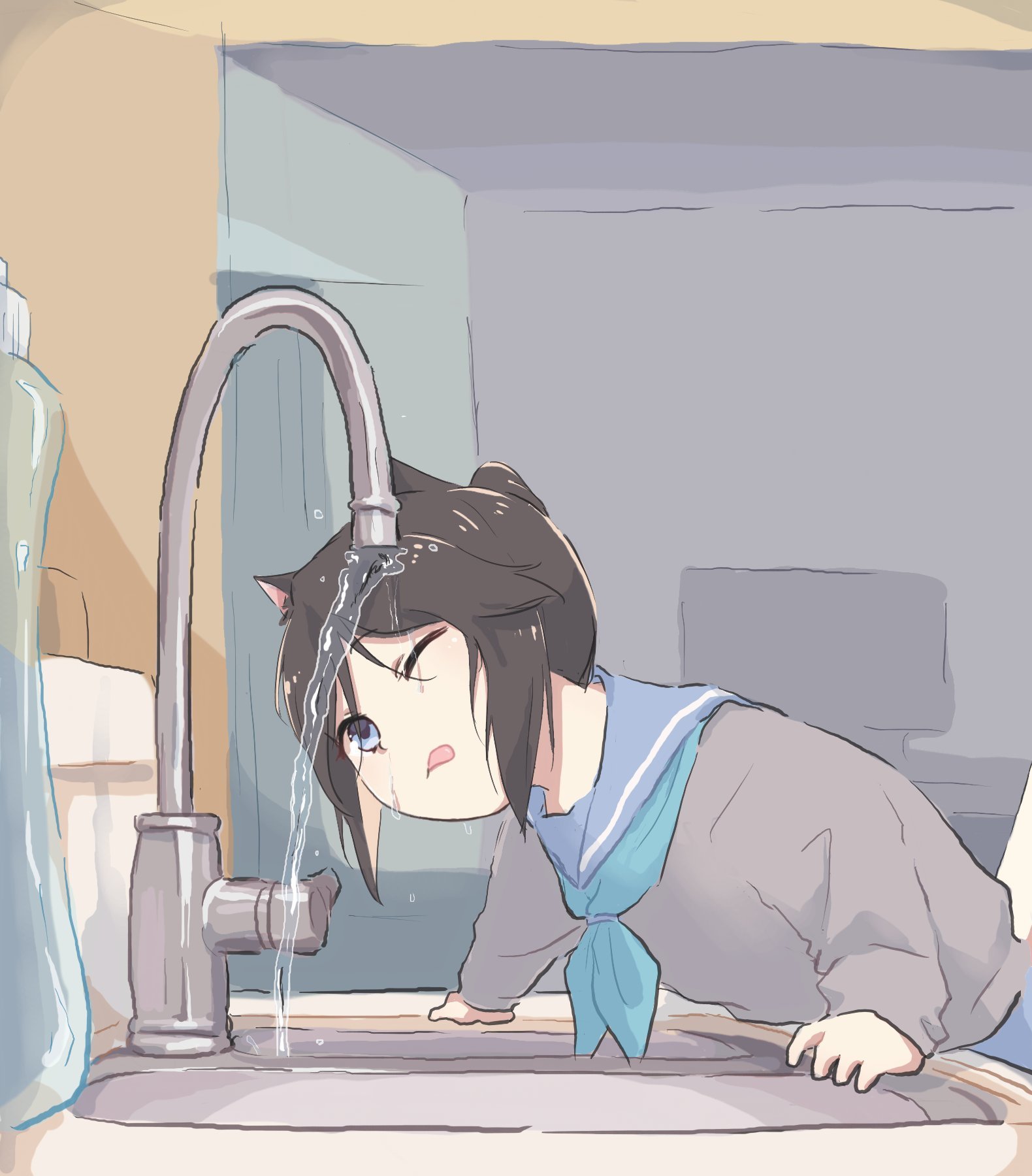 Daily life with a cat girl - Anime, Anime art, Lyytoaoitori, Nozomi Kasaki, Mizore Yoroizuka, Neko, Animal ears, Comics, Hibike! Euphonium, Yoshikawa yuuko, Natsuki Nakagawa, Longpost, Ririka Kenzaki, Kanade Hisaishi