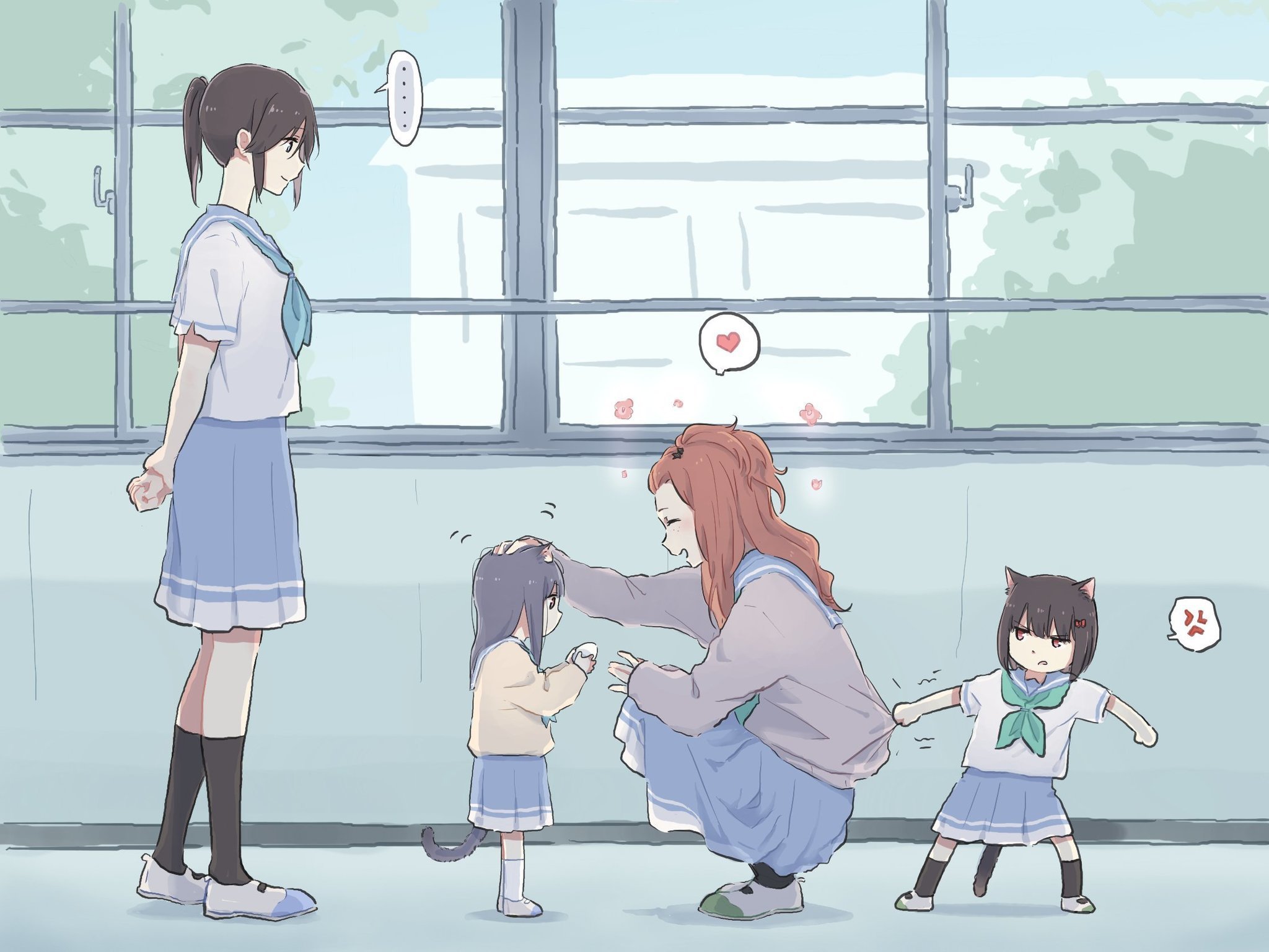 Daily life with a cat girl - Anime, Anime art, Lyytoaoitori, Nozomi Kasaki, Mizore Yoroizuka, Neko, Animal ears, Comics, Hibike! Euphonium, Yoshikawa yuuko, Natsuki Nakagawa, Longpost, Ririka Kenzaki, Kanade Hisaishi