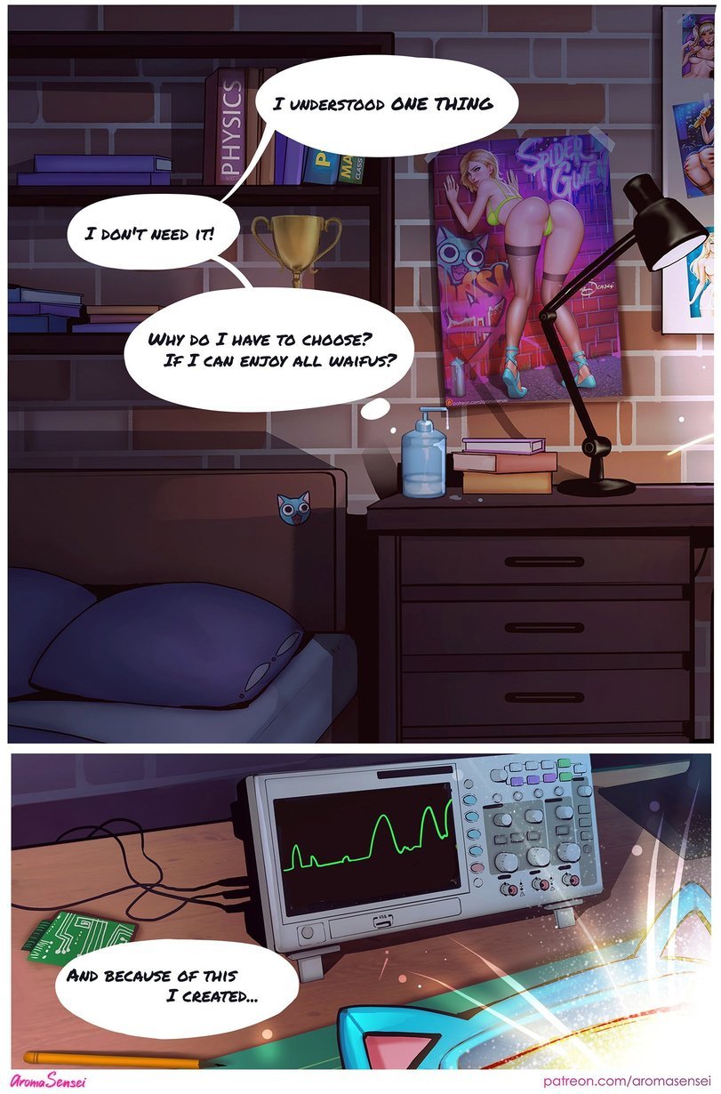 The beginning of the story of finding the perfect waifu - NSFW, Girls, Erotic, Aromasensei, Hand-drawn erotica, Gwen Stacy, Longpost, Comics