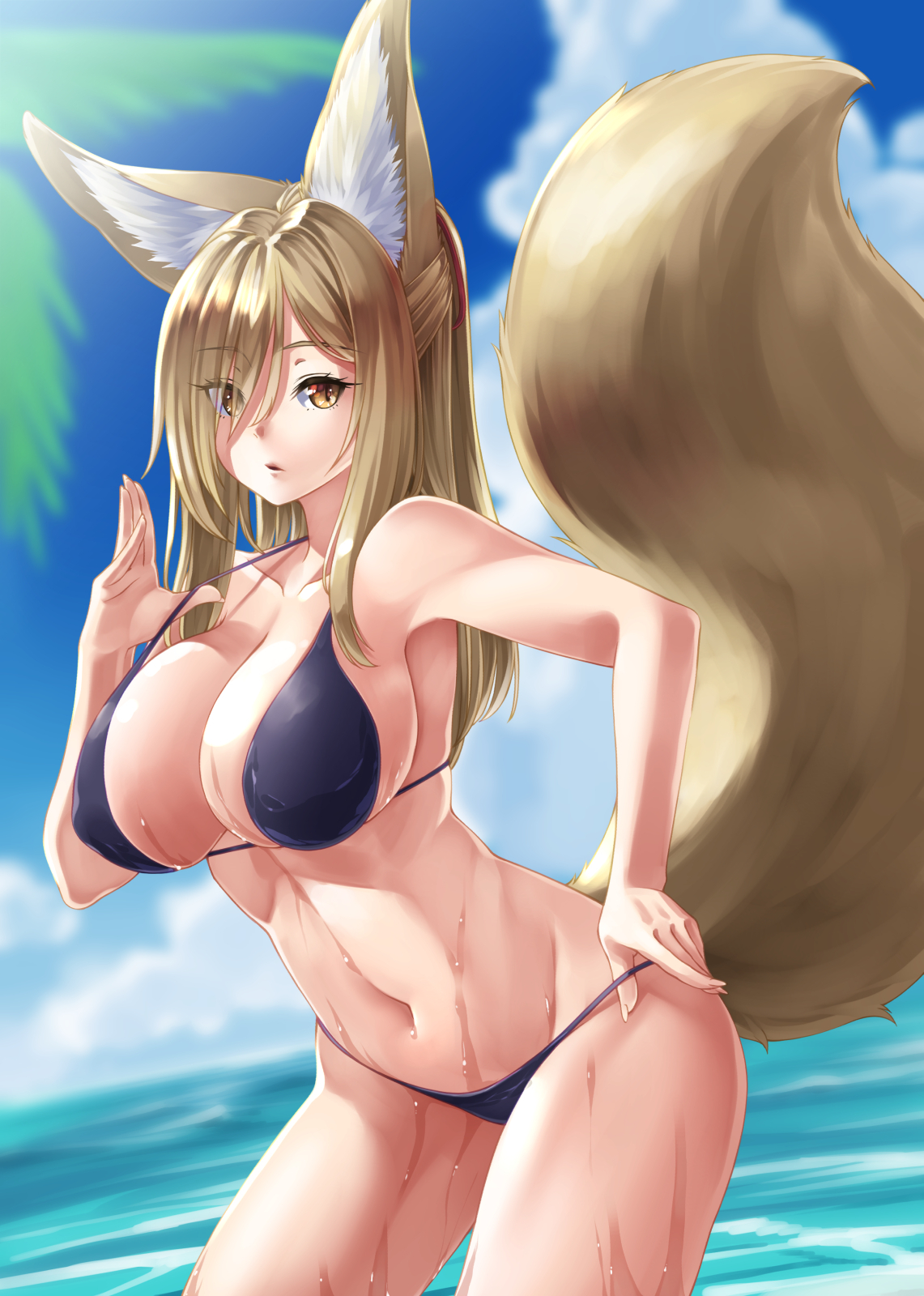 A fox with large... Ears - NSFW, Art, Girls, Anime art, Anime, Erotic, Animal ears, L Lawliet