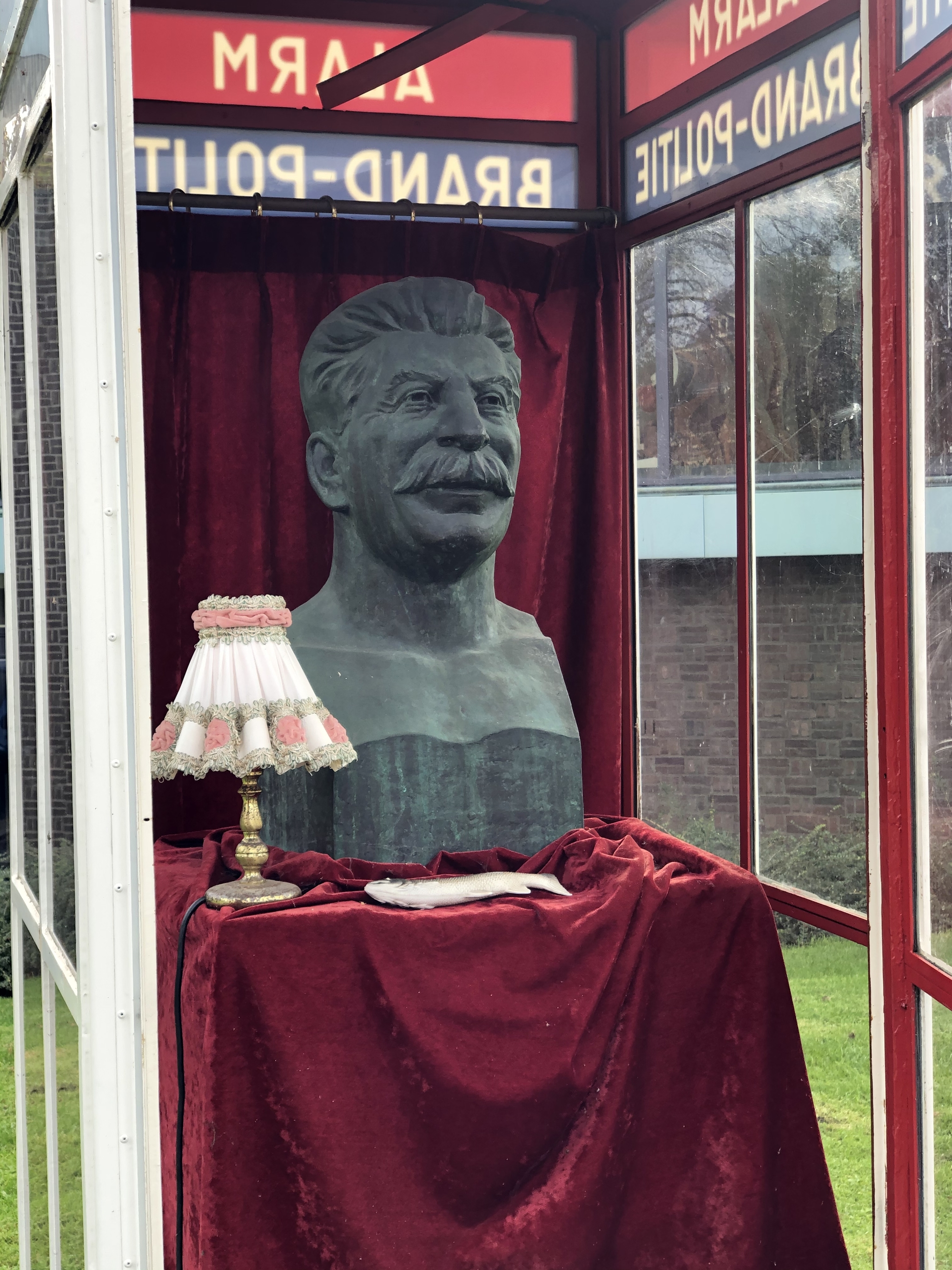 Stalin in The Hague... who knows the history of this sculpture? - Stalin, Hague, Netherlands (Holland), A fish, Phone station