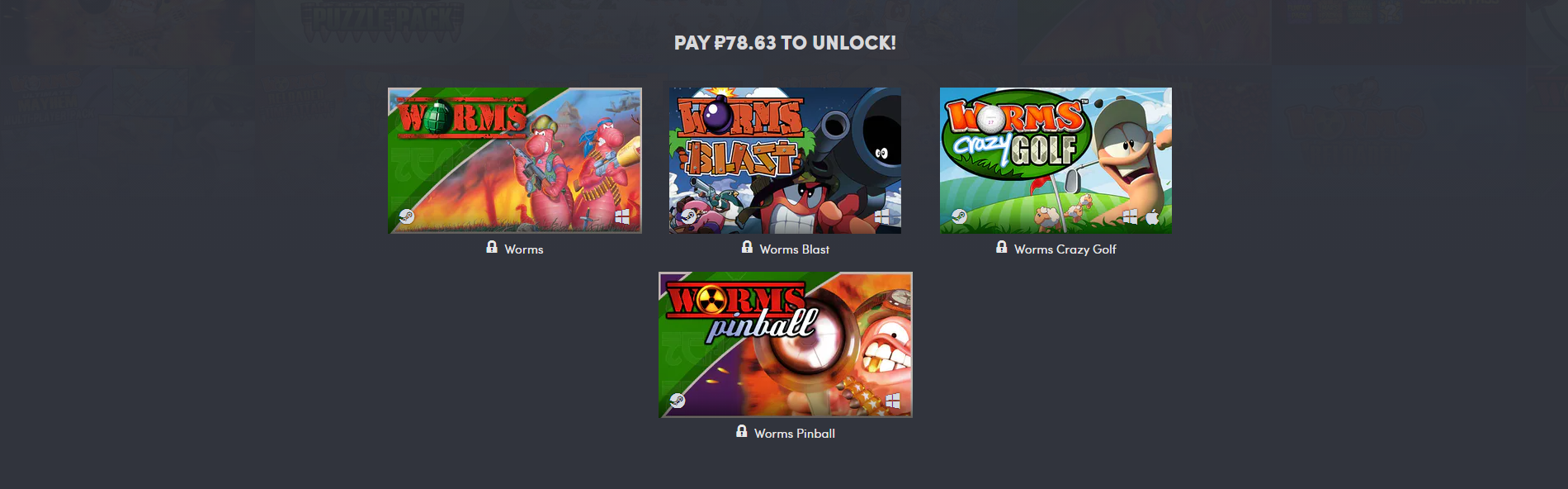 Humble Worms! Worms! Worms! Bundle - Steam, Humble bundle, Not a freebie, Worm, Worms, Worms Ultimate Mayhem, Crazy worms, Worms 4 Mayhem, Longpost