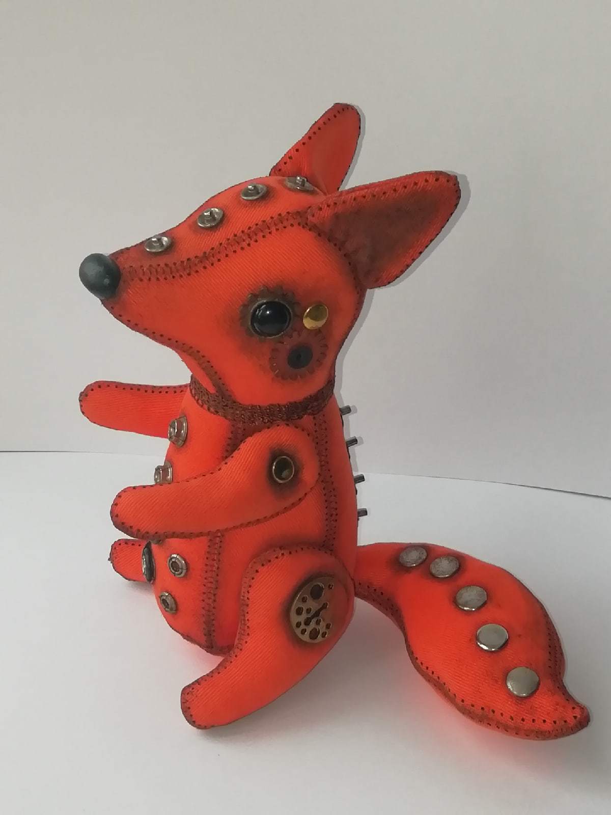 Steampunk Fox - My, Needlework without process, Steampunk, Fox, Toys, Video, Longpost