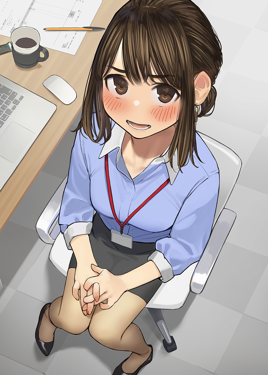 Ganbare, Douki-chan! [part 4] - NSFW, Anime, Anime art, Y_o_m_y_o_m, Ganbare Douki-chan, Tights, Underwear, Bra, Senpai, Pixiv, Housemaid, Office plankton, Longpost, Kouhai-Chan, Douki-chan