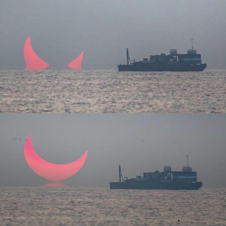 Devil horns were captured in Qatar during a partial solar eclipse - The photo, Devil, Horns, Eclipse