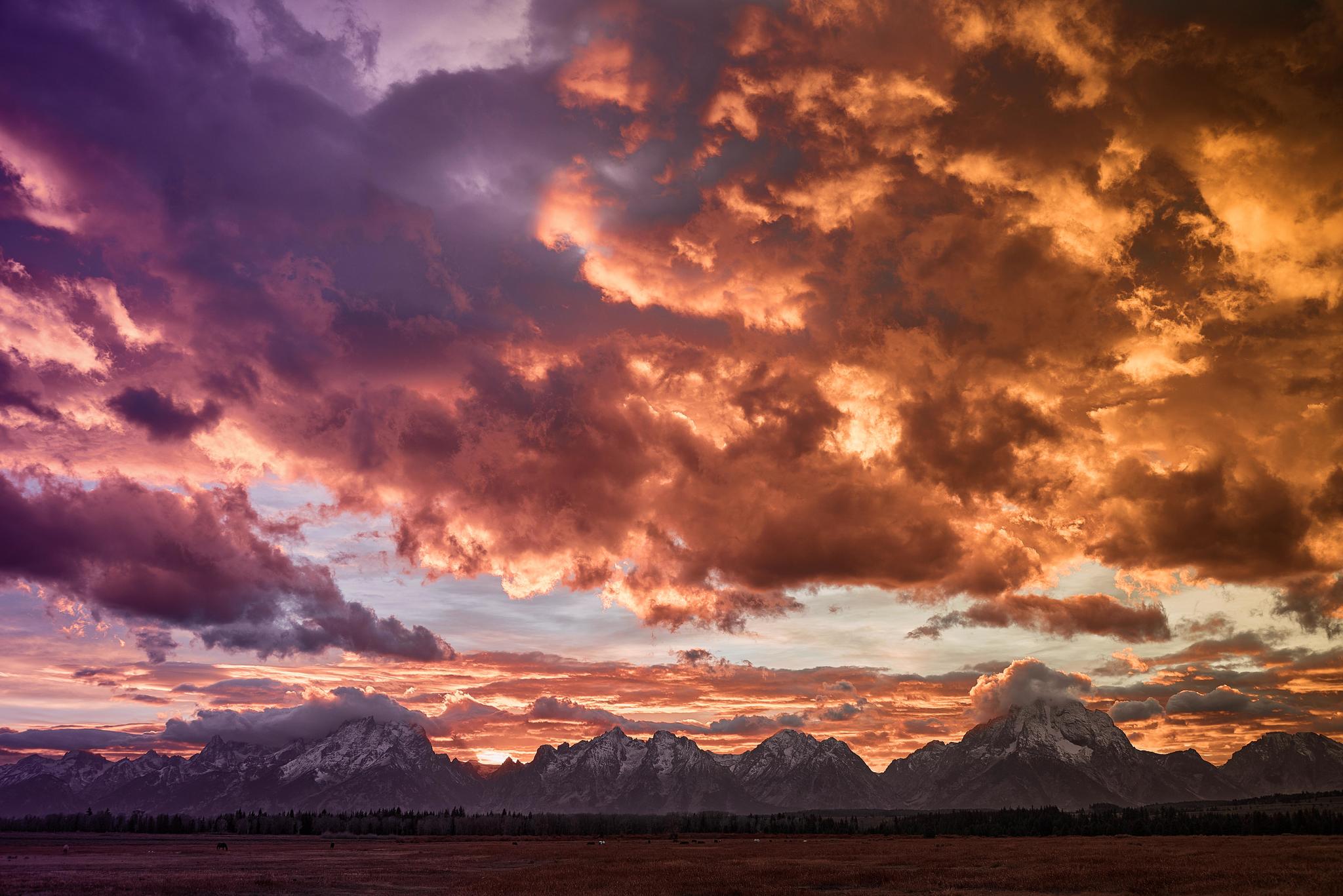 Grand Teton at sunset - Grand Teton, Desktop wallpaper, Phone wallpaper, The mountains, Clouds