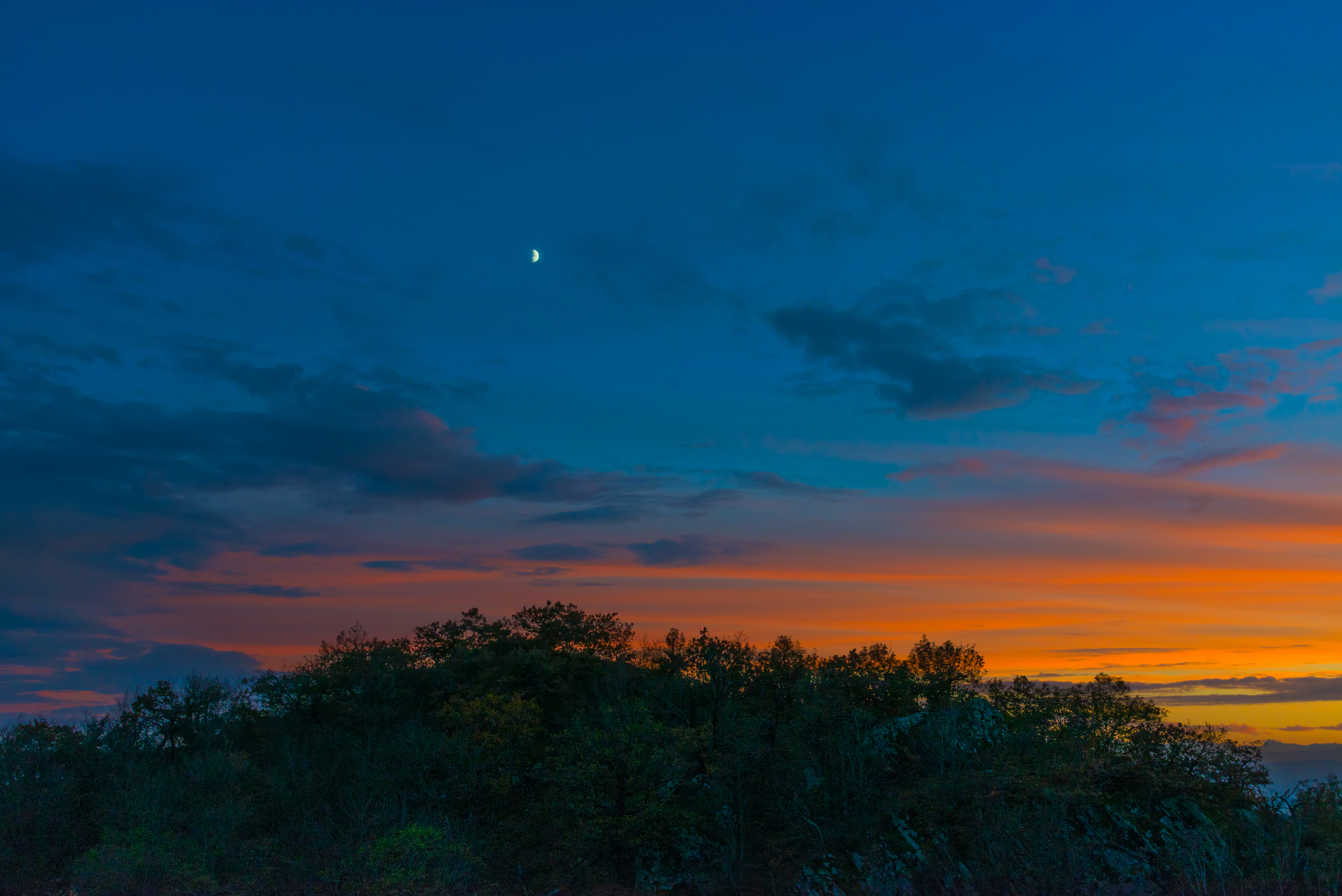 Today's sunset with a view of Elbrus - My, Sunset, Beshtau, Elbrus, October, Nature, Longpost