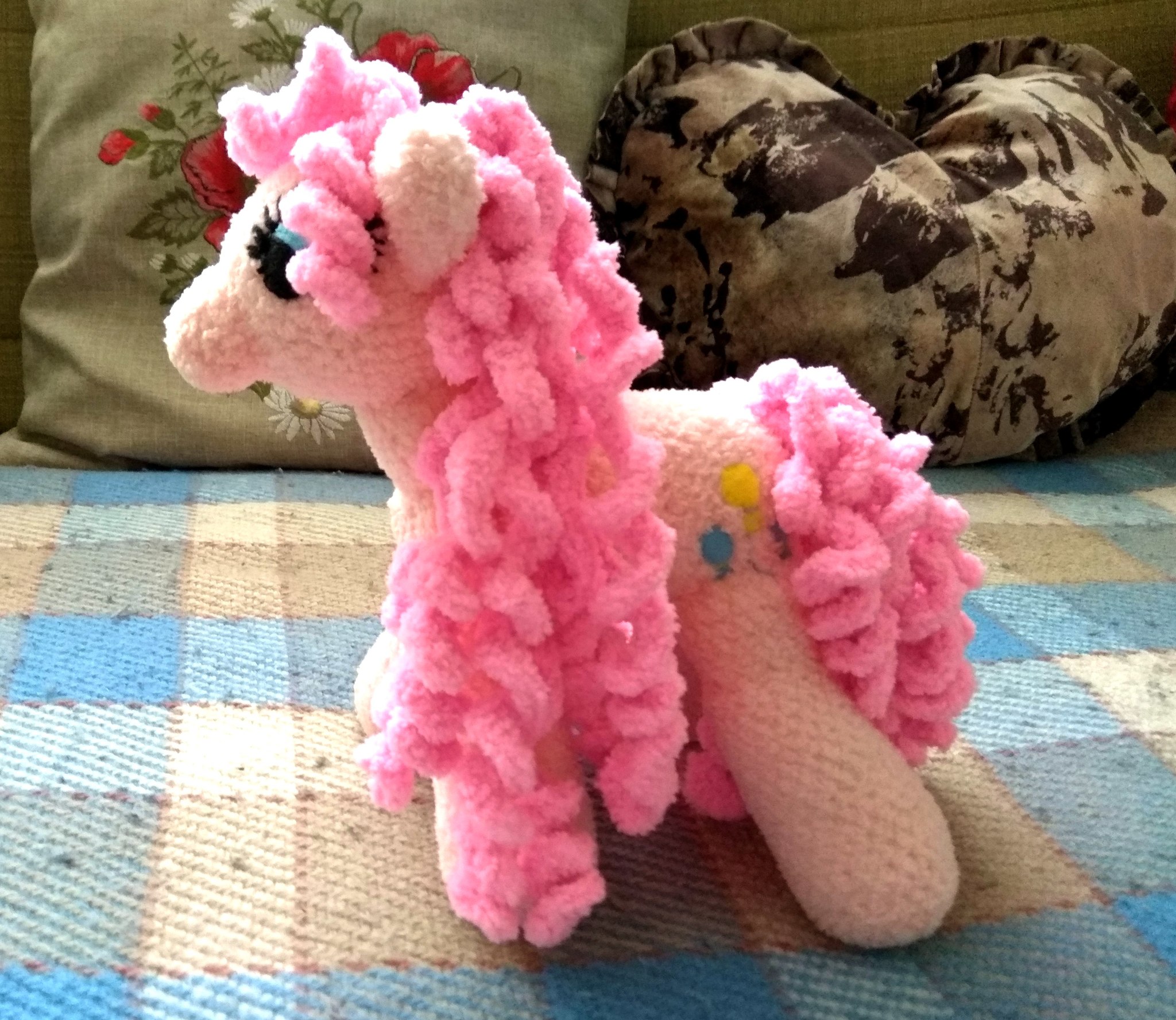 Pinkamina Diana Pie - My, Knitting, Crochet, Knitted toys, Needlework without process, Friday tag is mine, Longpost, Screenshot, My little pony, Pinkie pie