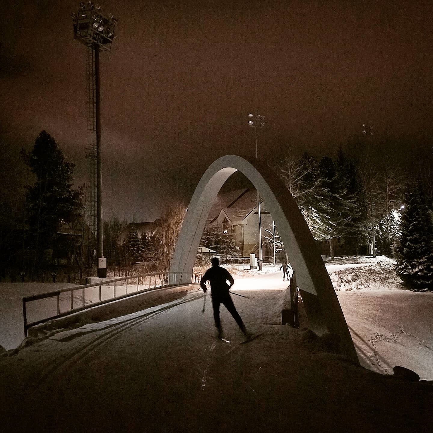 Осенние прогулки 6 - Моё, Мобильная фотография, Ночь, Снег, Ханты-Мансийск, Длиннопост, Фотография