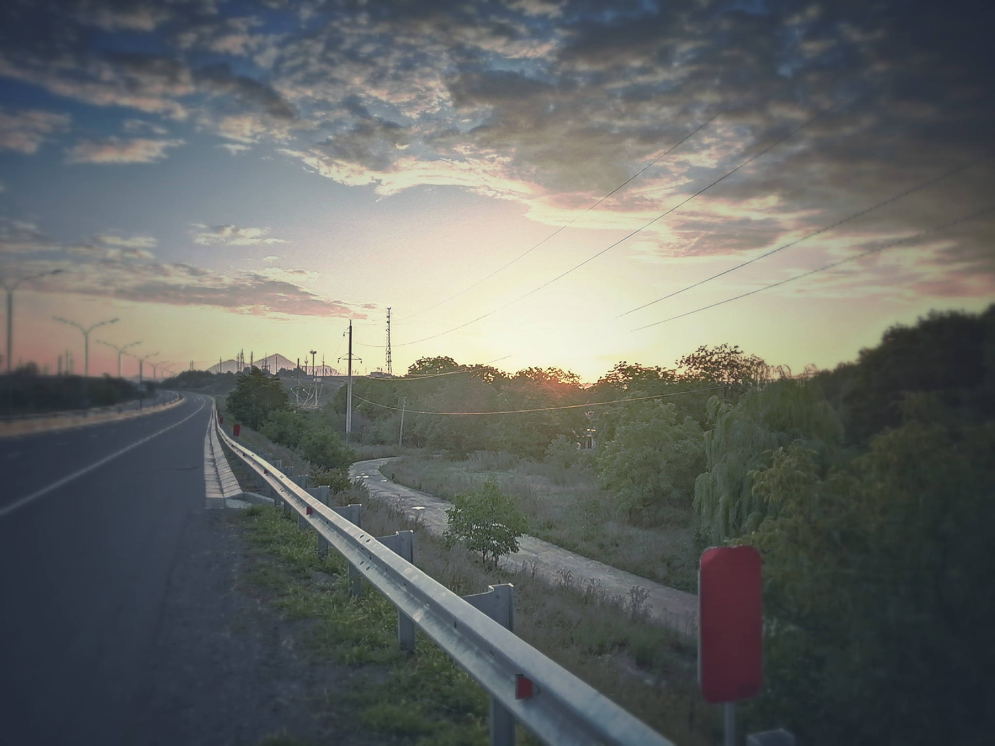 Road landscapes - My, Road, Mobile photography, Nature, Landscape, dawn, Longpost