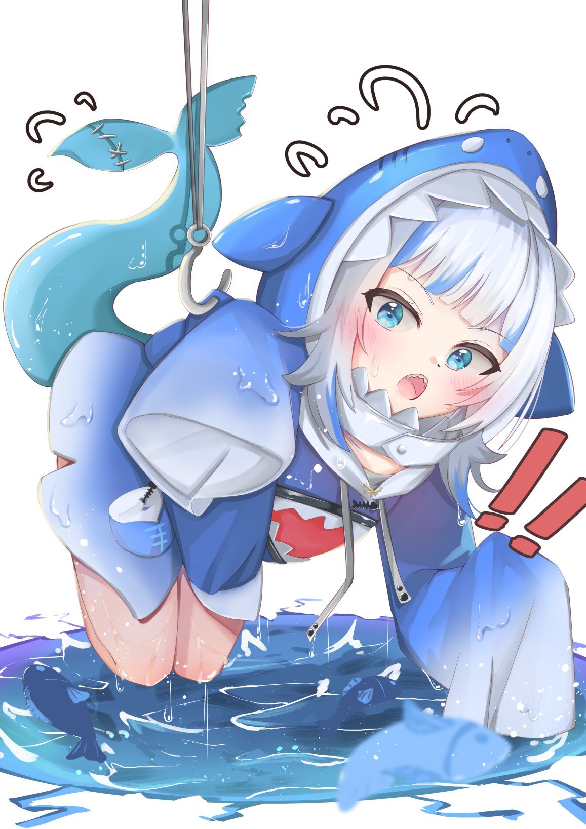 Shrimping for Gura - Gawr gura, Anime, Anime art, Hololive, Shark, Loli, Longpost, Virtual youtuber