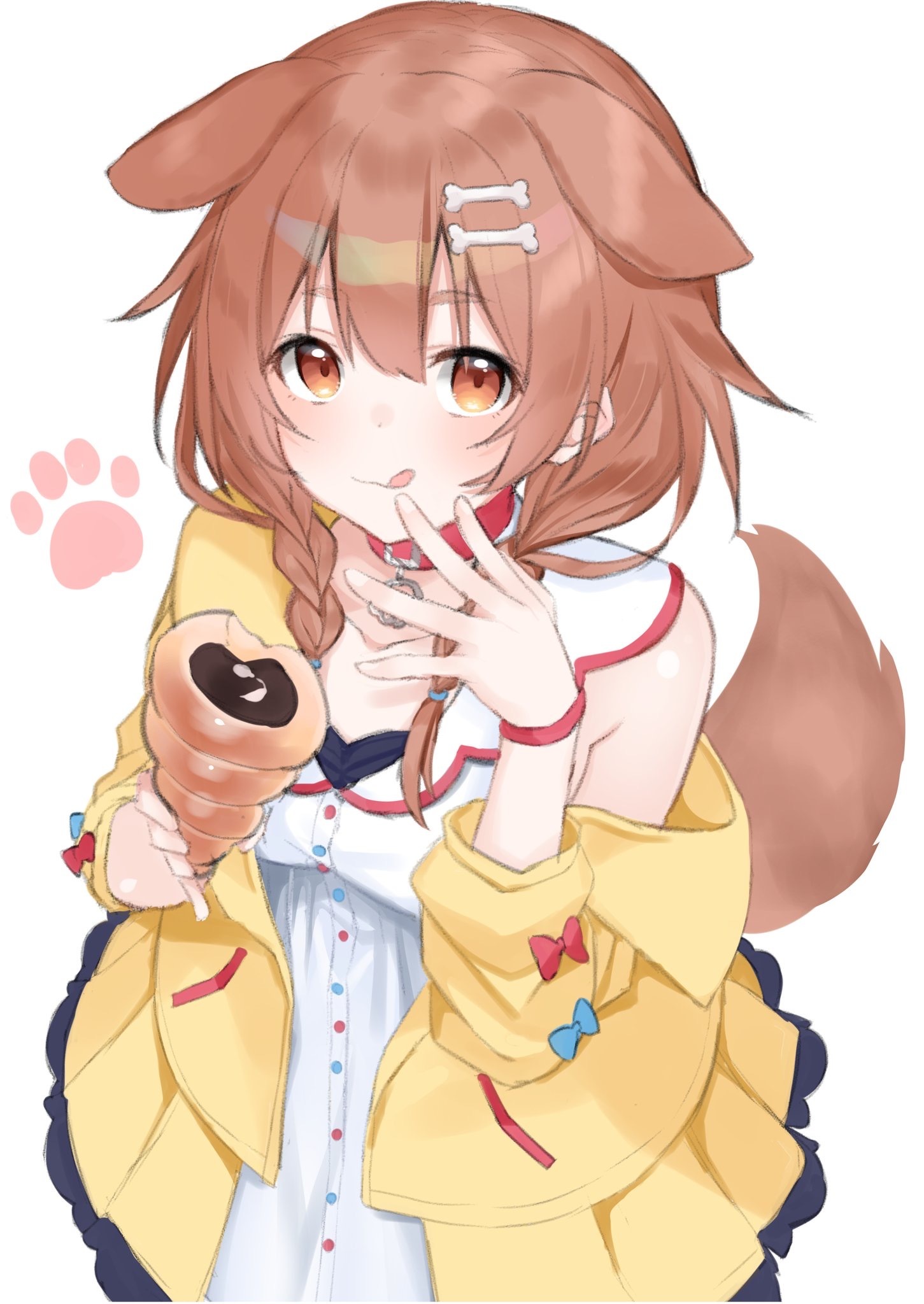 Inugami Korone Set - Anime, Anime art, Inugami Korone, Hololive, Animal ears, Virtual youtuber, Neko, Oncha, Choker, Nekomata Okayu, Longpost