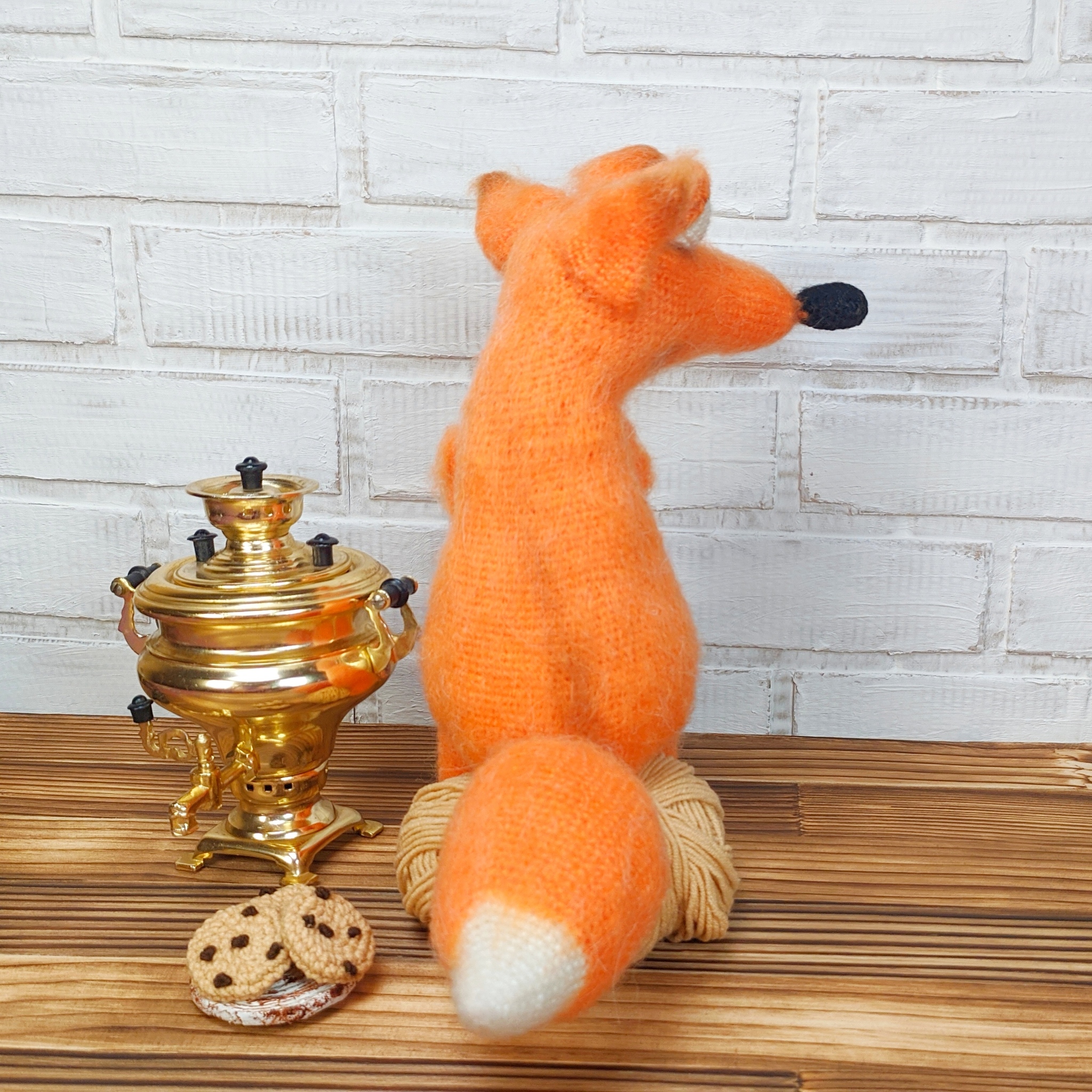 Knitted foxes - My, Knitted toys, Needlework without process, Handmade, Fox, Longpost, Knitting