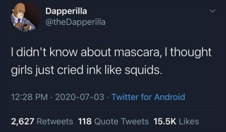 Wouldn't it be funny - Ink, Mascara, Cosmetics, Squid, Twitter, Screenshot