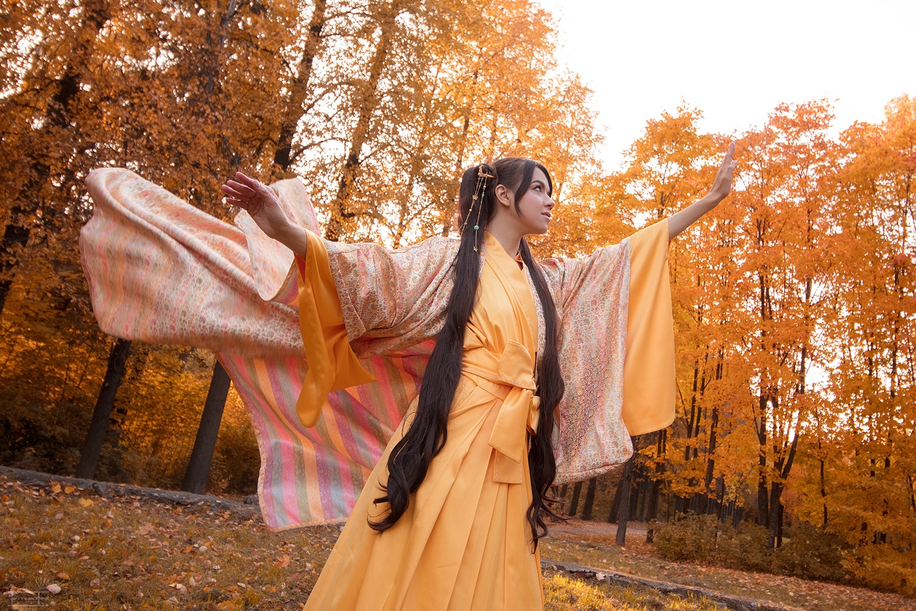 About how we adjusted the Japanese traditional costume to Udmurt realities - My, Longpost, Needlework without process, Beautiful girl, Kimono, Sewing