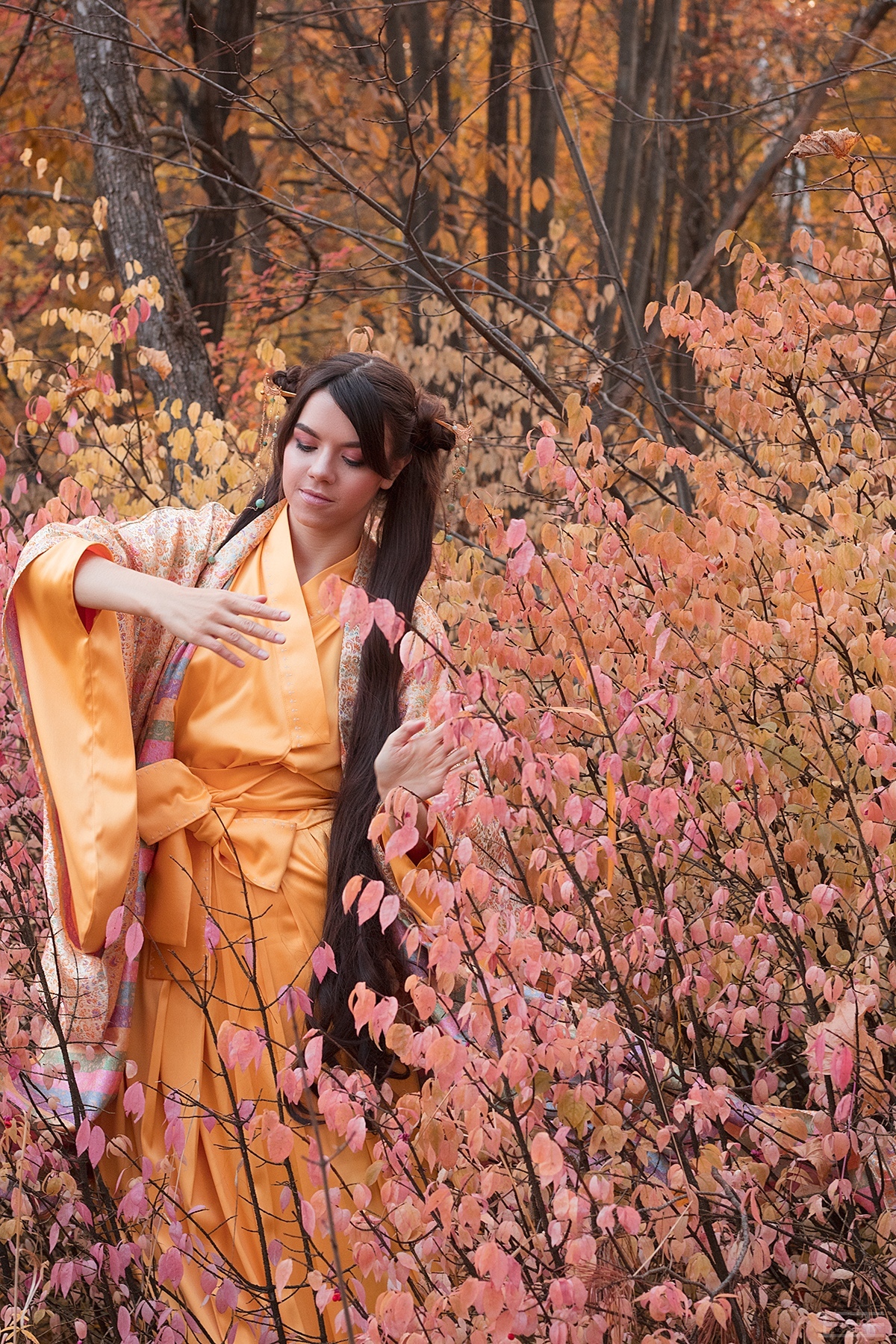 About how we adjusted the Japanese traditional costume to Udmurt realities - My, Longpost, Needlework without process, Beautiful girl, Kimono, Sewing