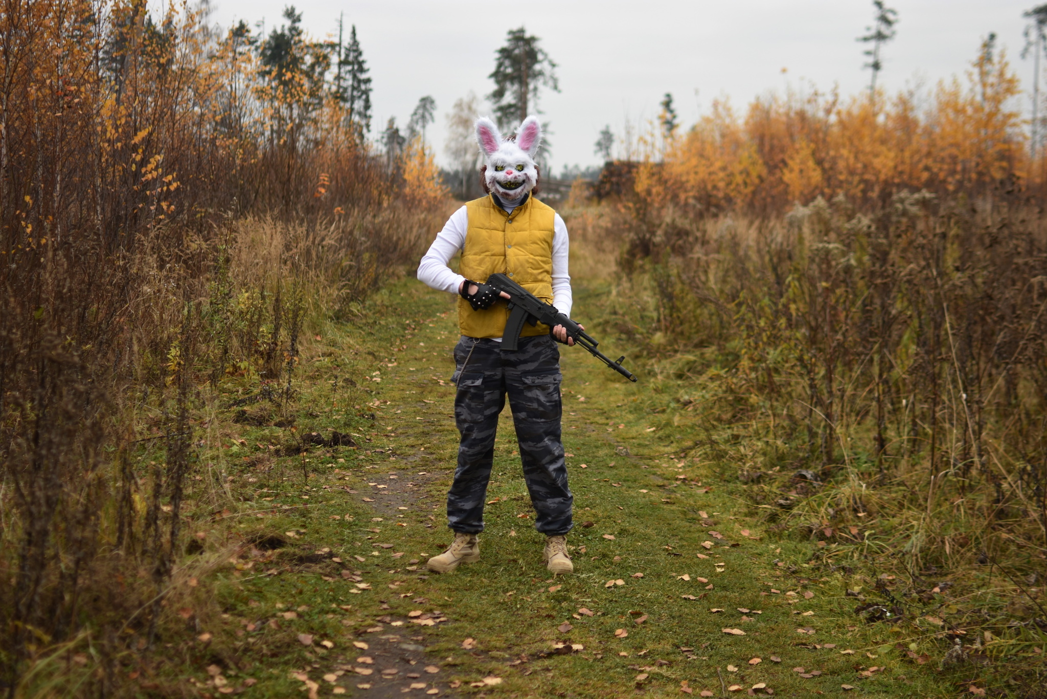 When walking around Losiny Island, beware of hares! - My, Halloween Contest, The photo, Halloween, Hare, Longpost, Halloween costume