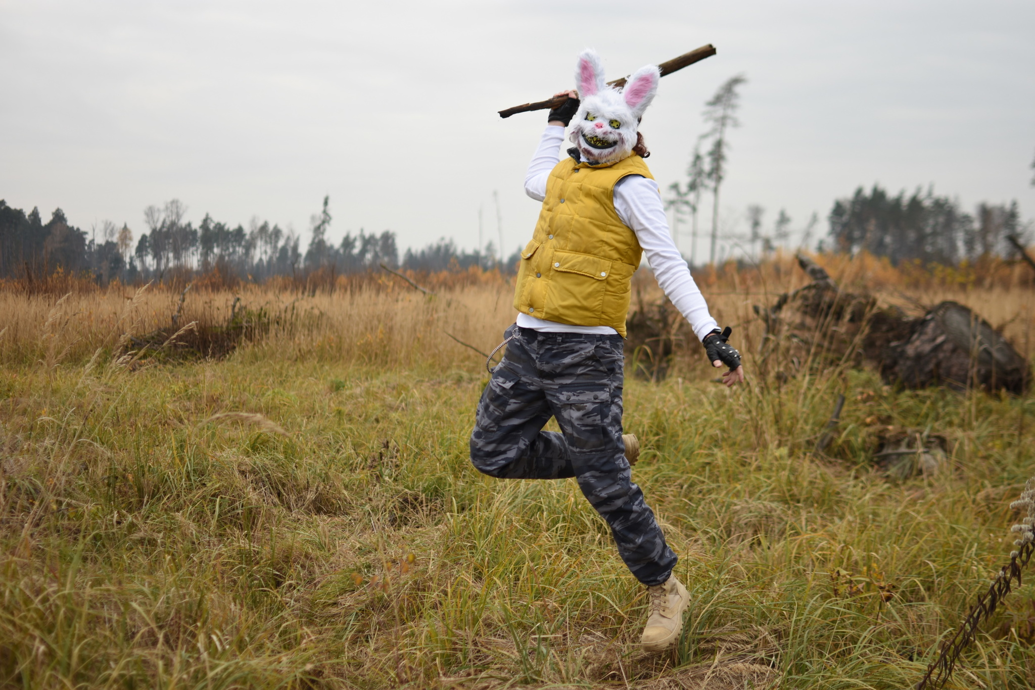 When walking around Losiny Island, beware of hares! - My, Halloween Contest, The photo, Halloween, Hare, Longpost, Halloween costume