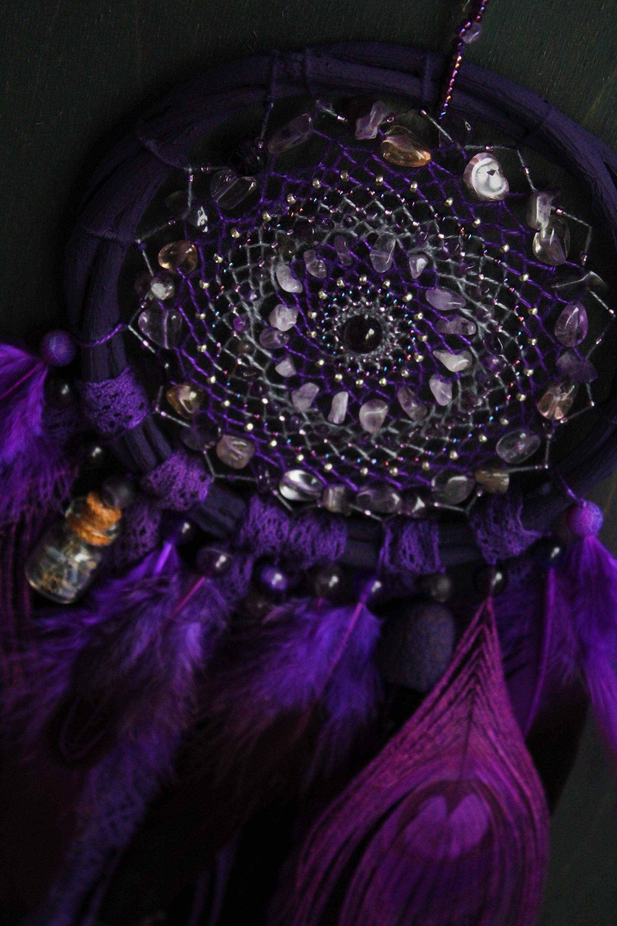 Dreamcatchers Lavender Witch and Dark Lavender Spell - My, Dreamcatcher, Handmade, With your own hands, Needlework, Needlework without process, Longpost