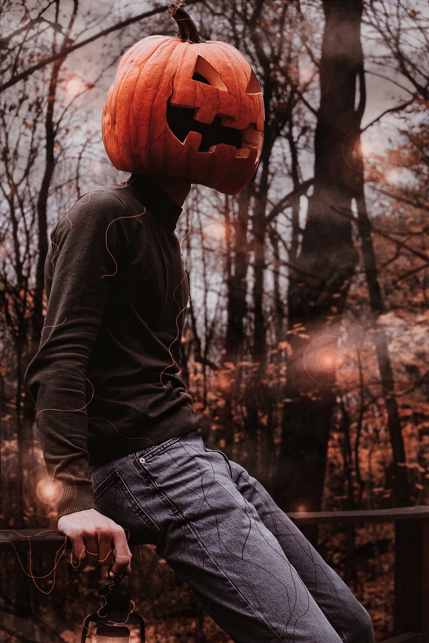 Shooting with a pumpkin - My, The photo, Photographer, Photoshop master, PHOTOSESSION, Atmosphere, Forest, Horror, Friday the 13th, Black Friday, Filming, Creation, Mystic, Pumpkin, Photo processing, Beginning photographer, Professional, Photoshop, Nature, Moscow, Longpost