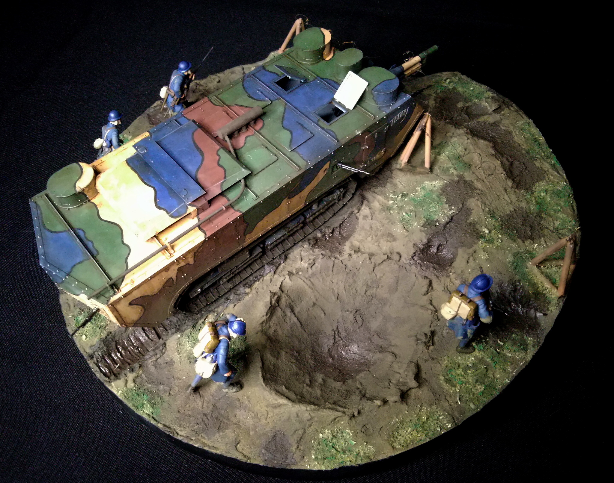 French armored car. Saint Chamond - My, Stand modeling, Diorama, Story, World War I, Tanks, Needlework without process, Technics, Hobby, With your own hands, Longpost