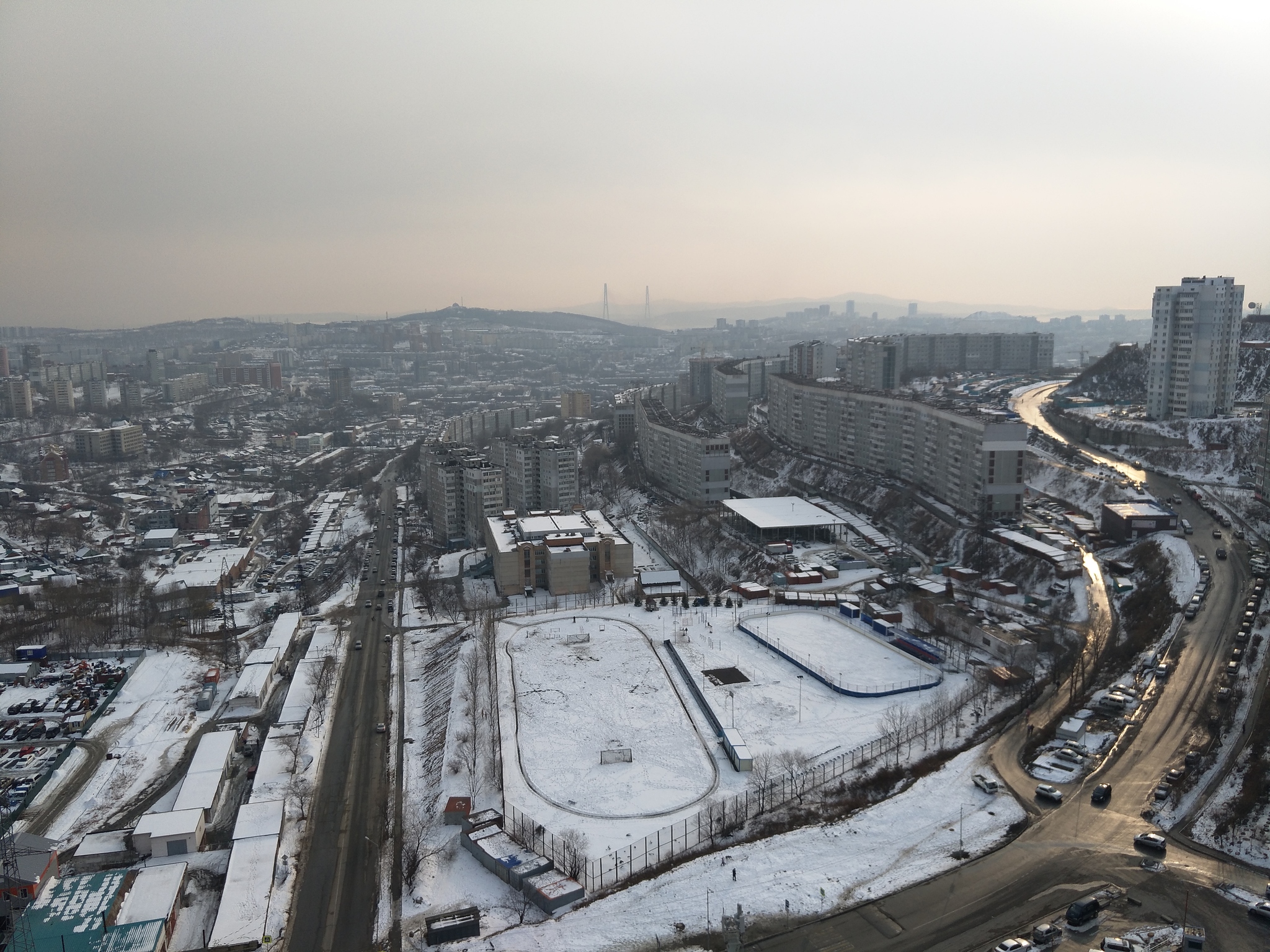 Владивосток - Моё, Владивосток, Мобильная фотография, Мост, Спальный район, Зима, Длиннопост